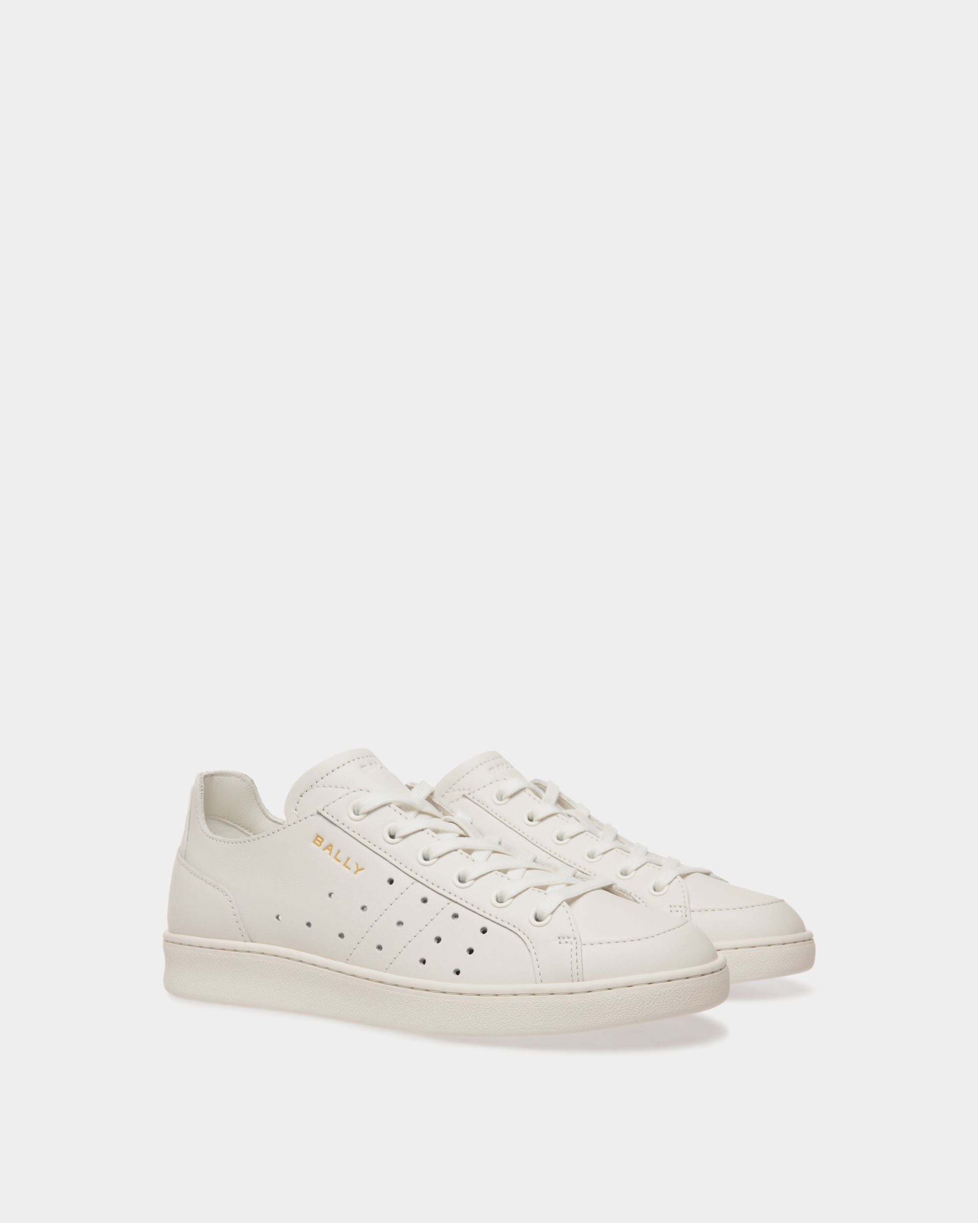 Tennis Sneaker in White Leather - Women's - Bally - 03