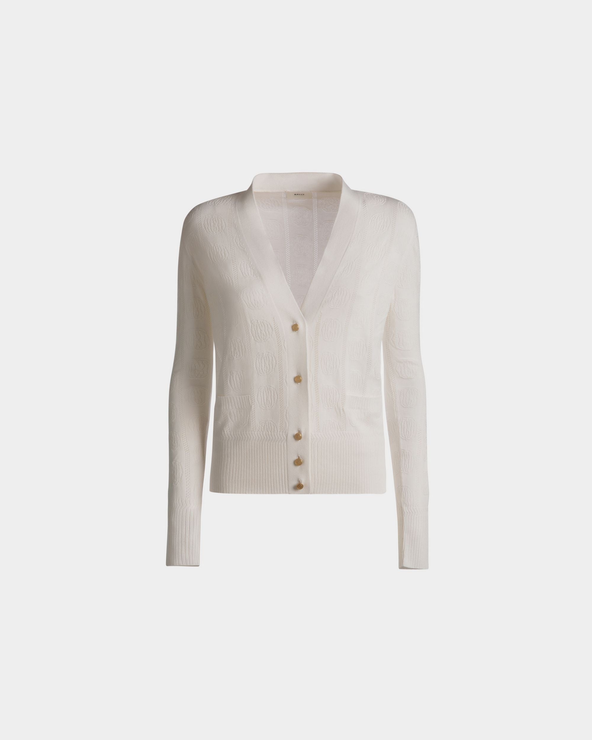 Beige Cardigan in Beige Silk Blend - Women's - Bally - 01
