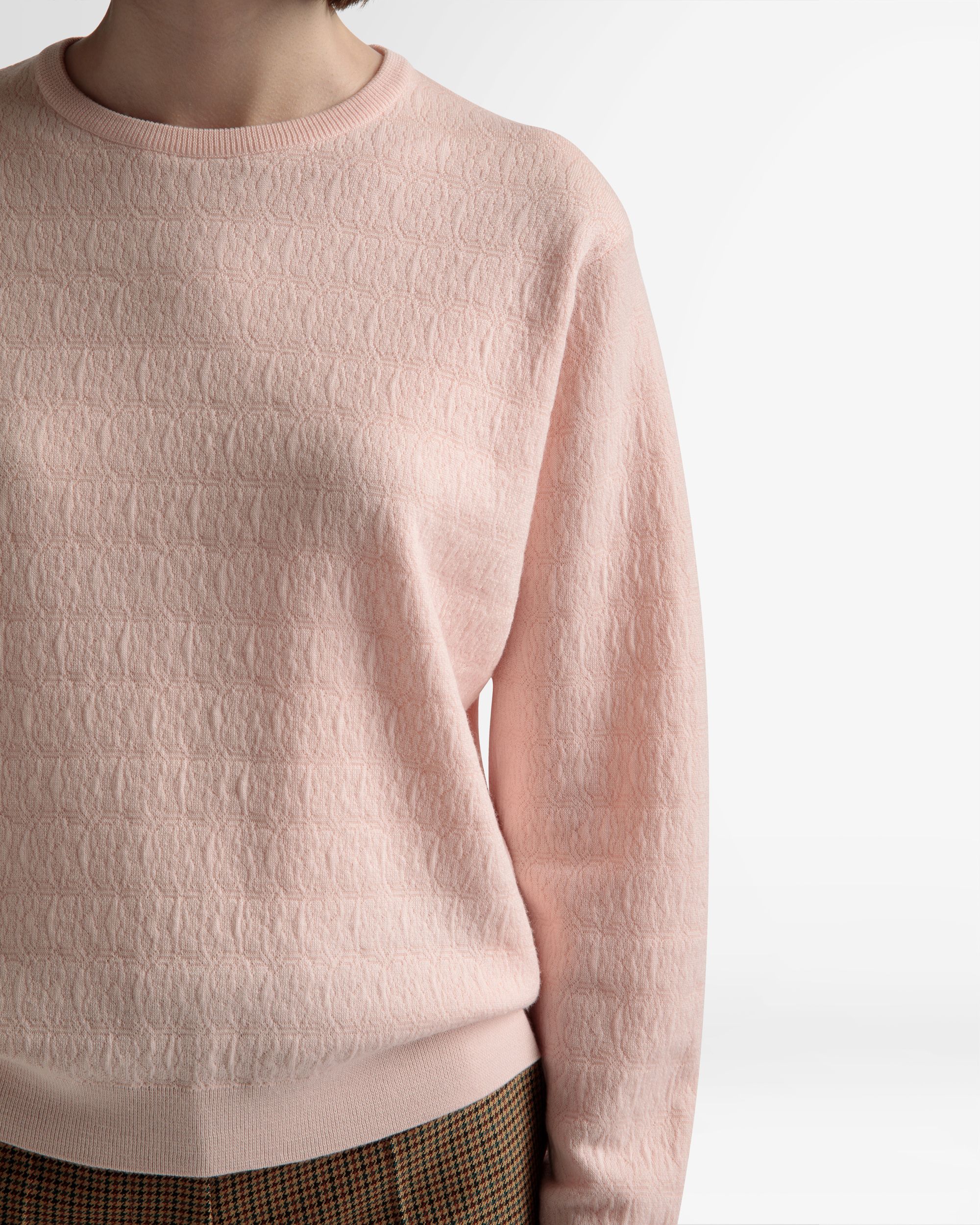 Crew Neck Sweater In Dusty Petal Wool - Women's - Bally - 04