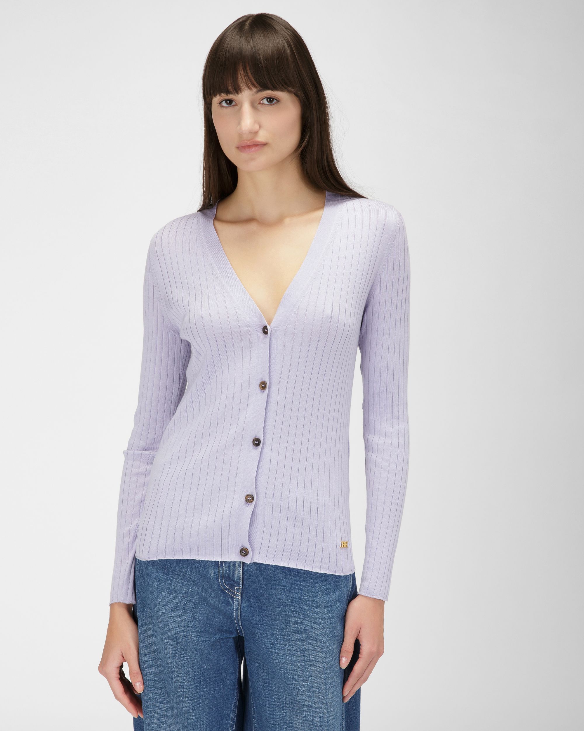 Cotton And Silk Cardigan In Black - Women's - Bally - 01