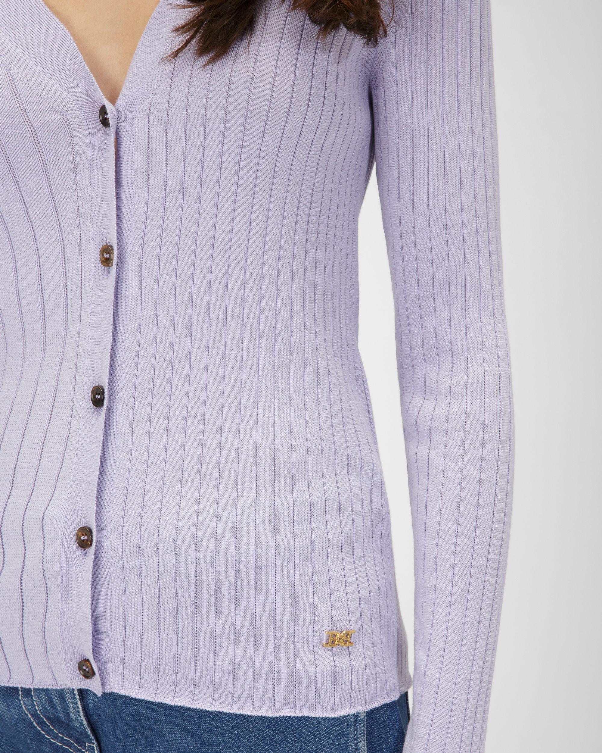 Cotton And Silk Cardigan In Black - Women's - Bally - 02