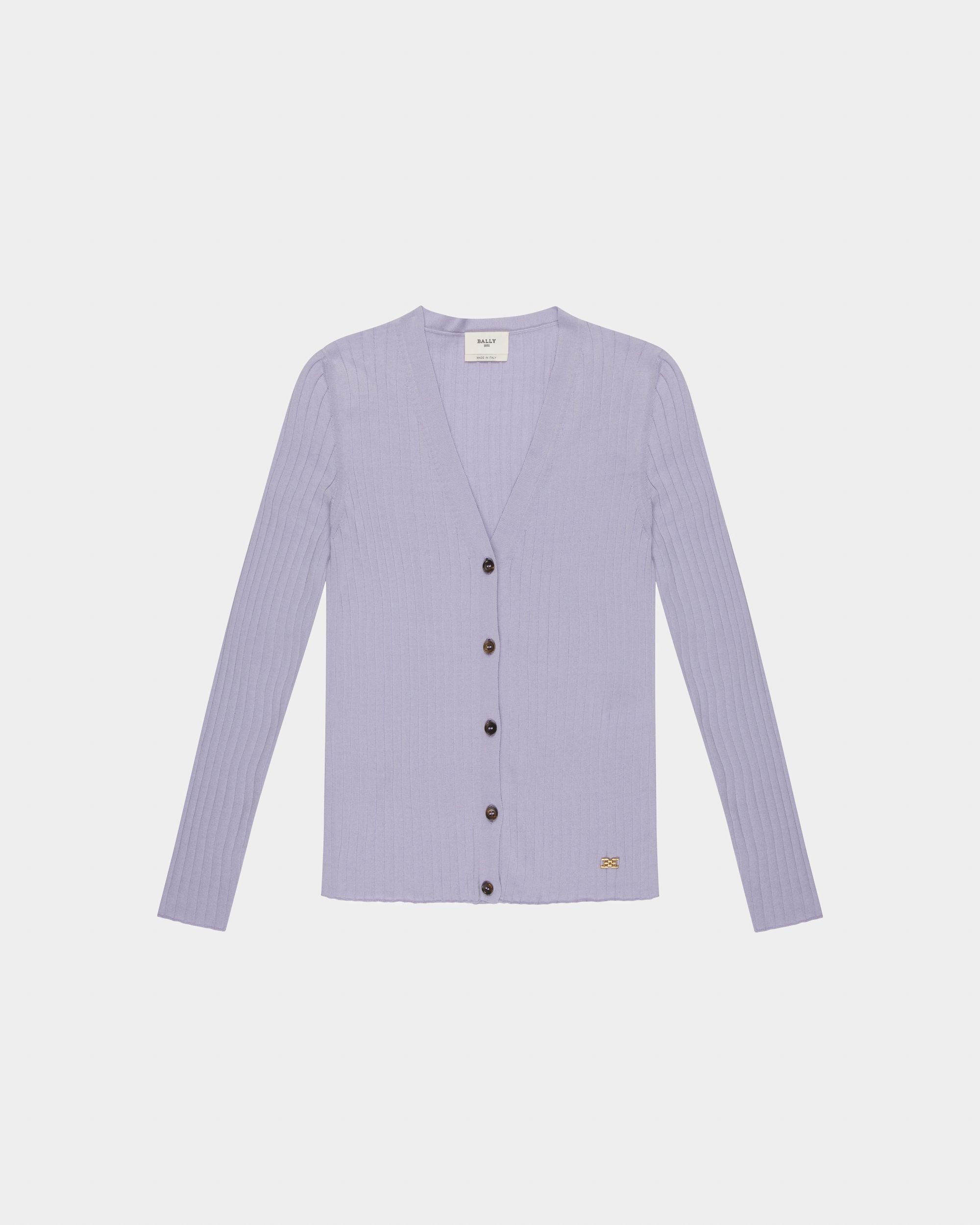 Cotton And Silk Cardigan In Black - Women's - Bally - 04