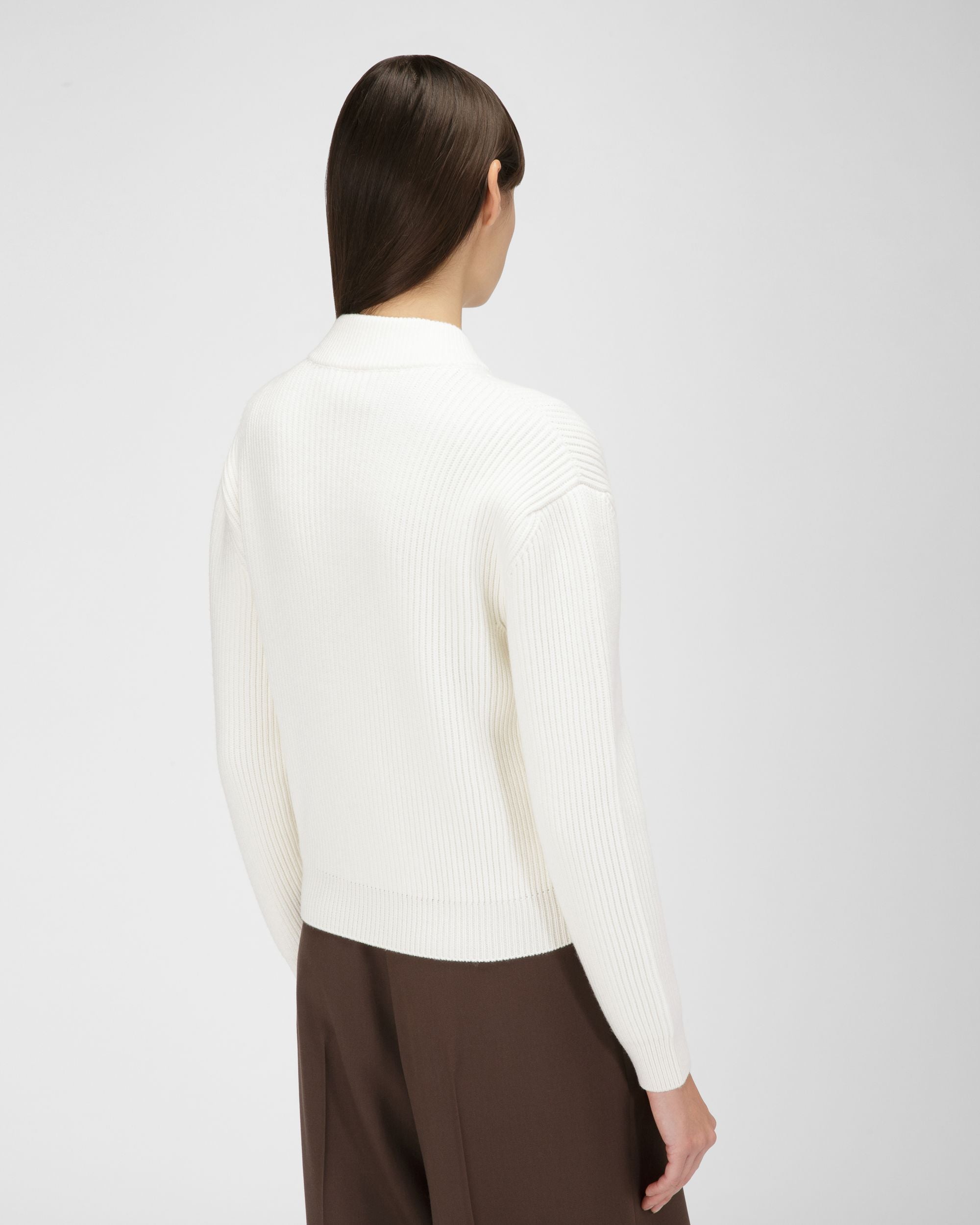 Wool Jacket In Bone - Women's - Bally - 03