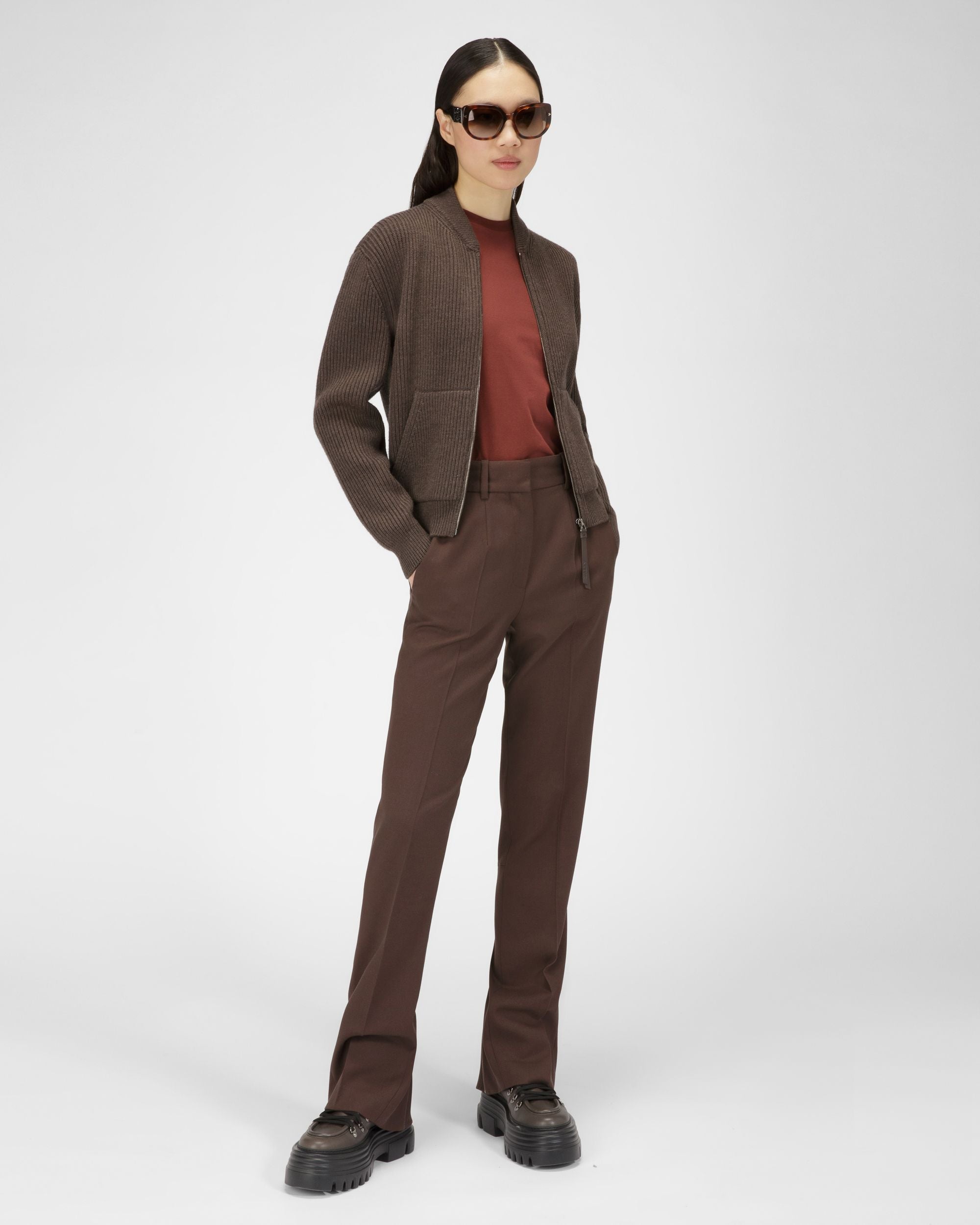 Wool Jacket In Army Green - Women's - Bally - 04