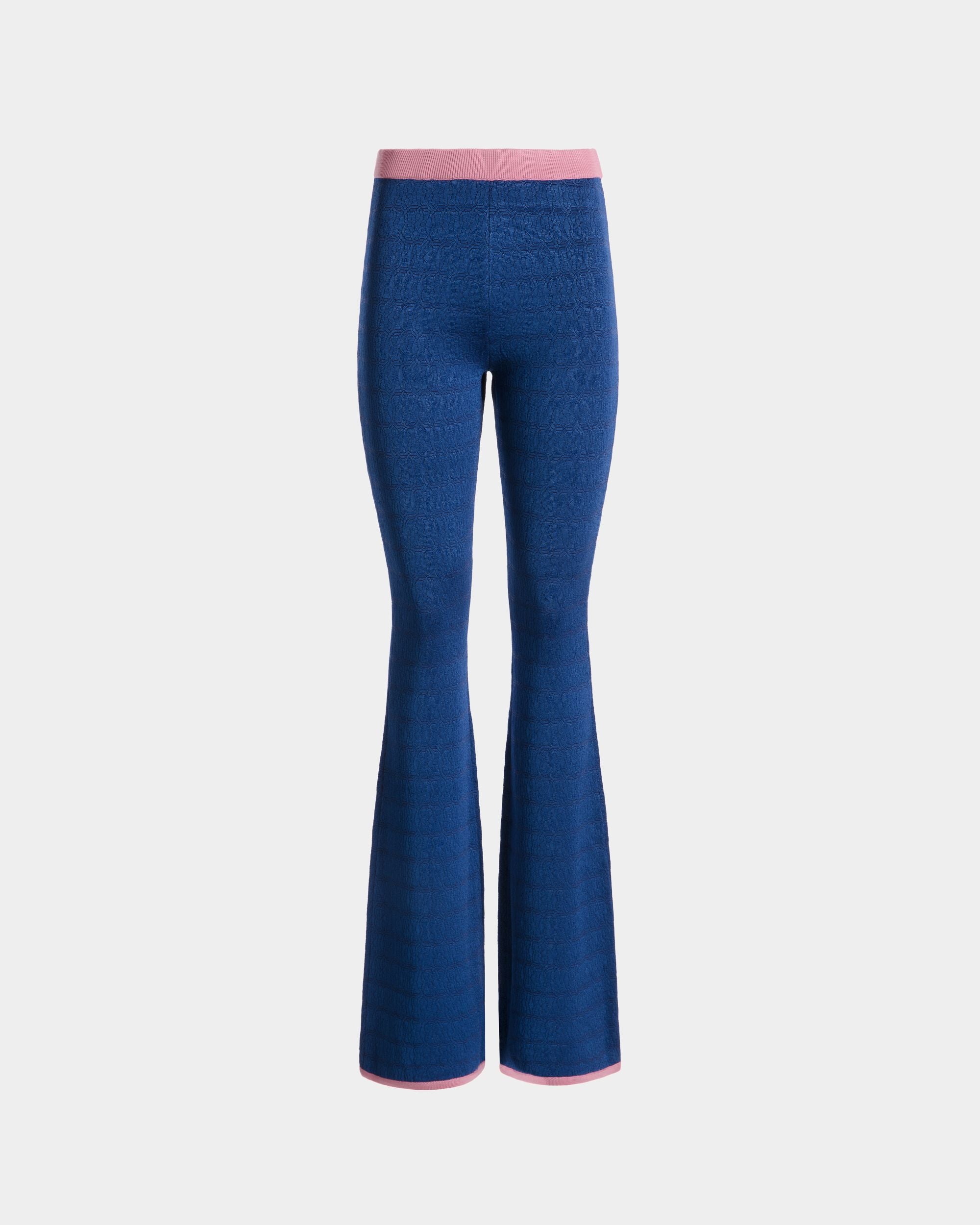 Flare-leg Pants in Blue Knit Viscose - Women's - Bally - 01