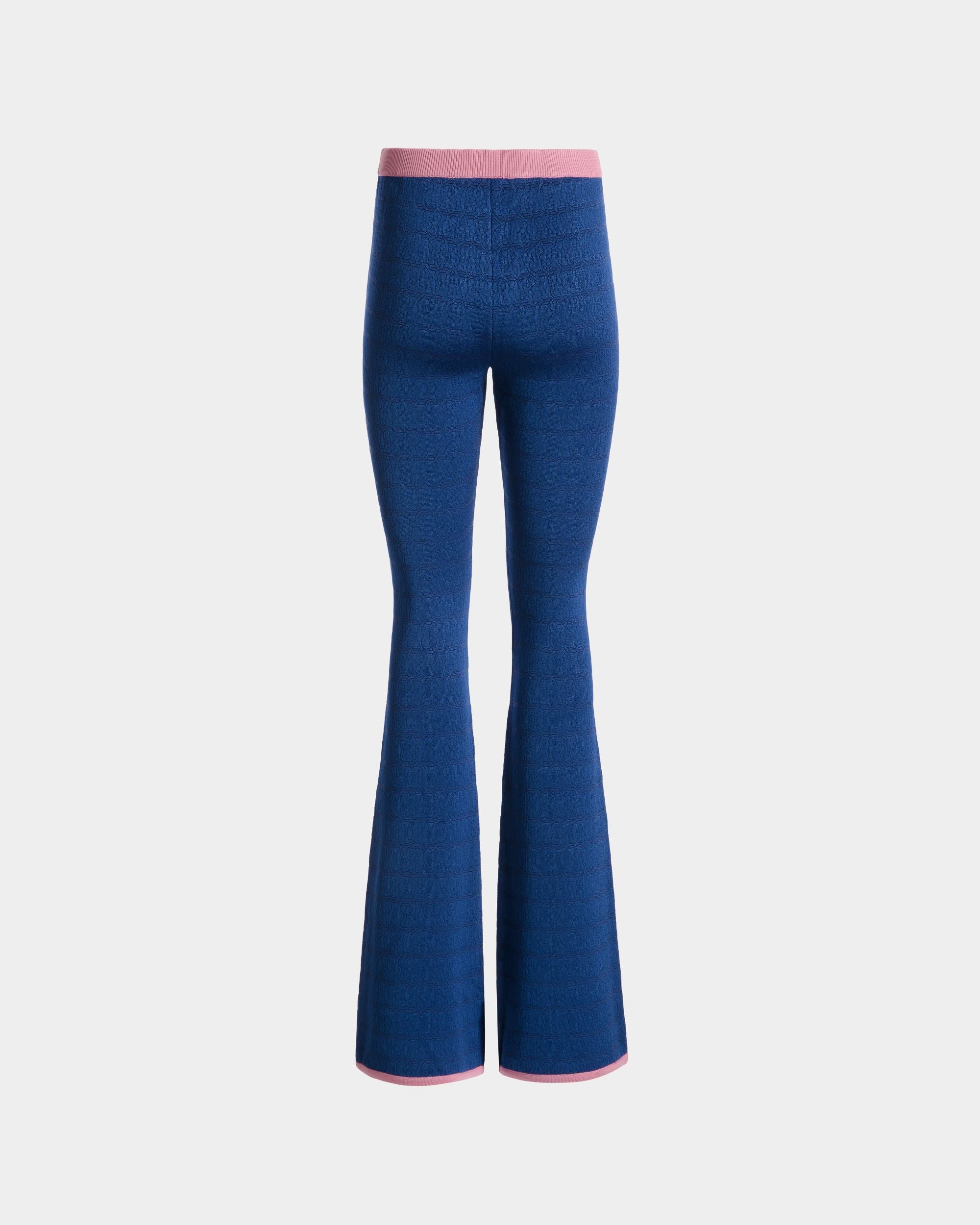 Flare-leg Pants in Blue Knit Viscose - Women's - Bally - 03