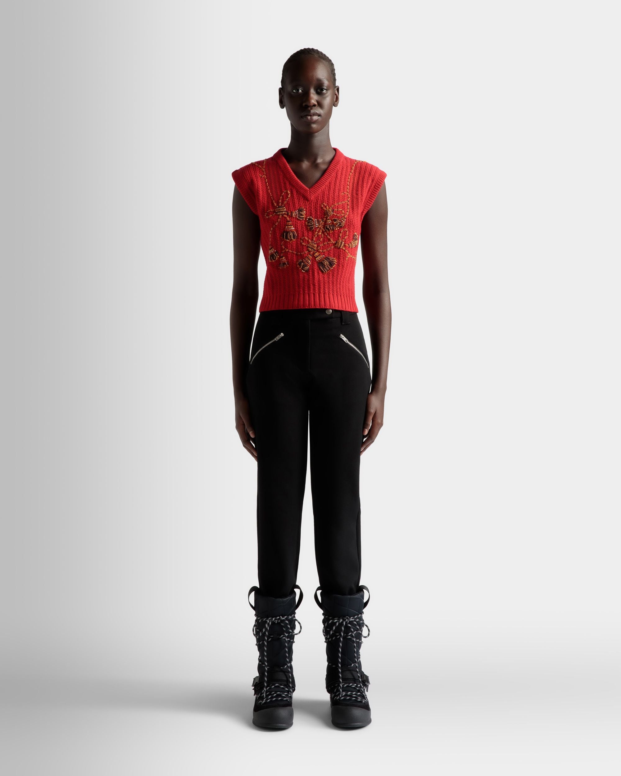 Vest In Red Cashmere - Women's - Bally - 02