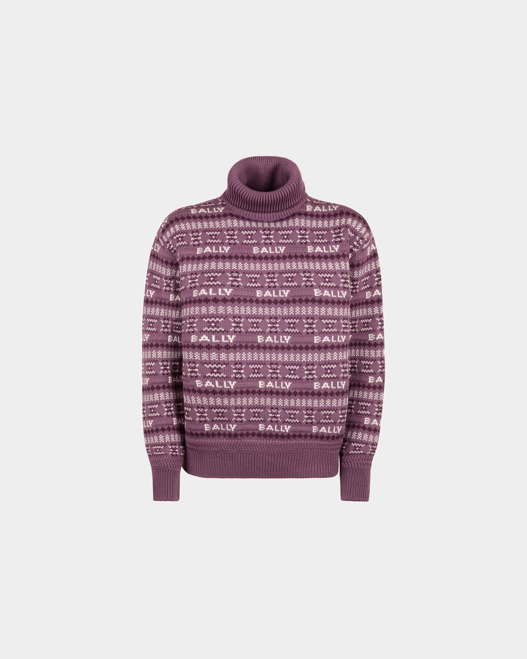 Turtleneck Sweater In Purple Wool - Women's - Bally - 01