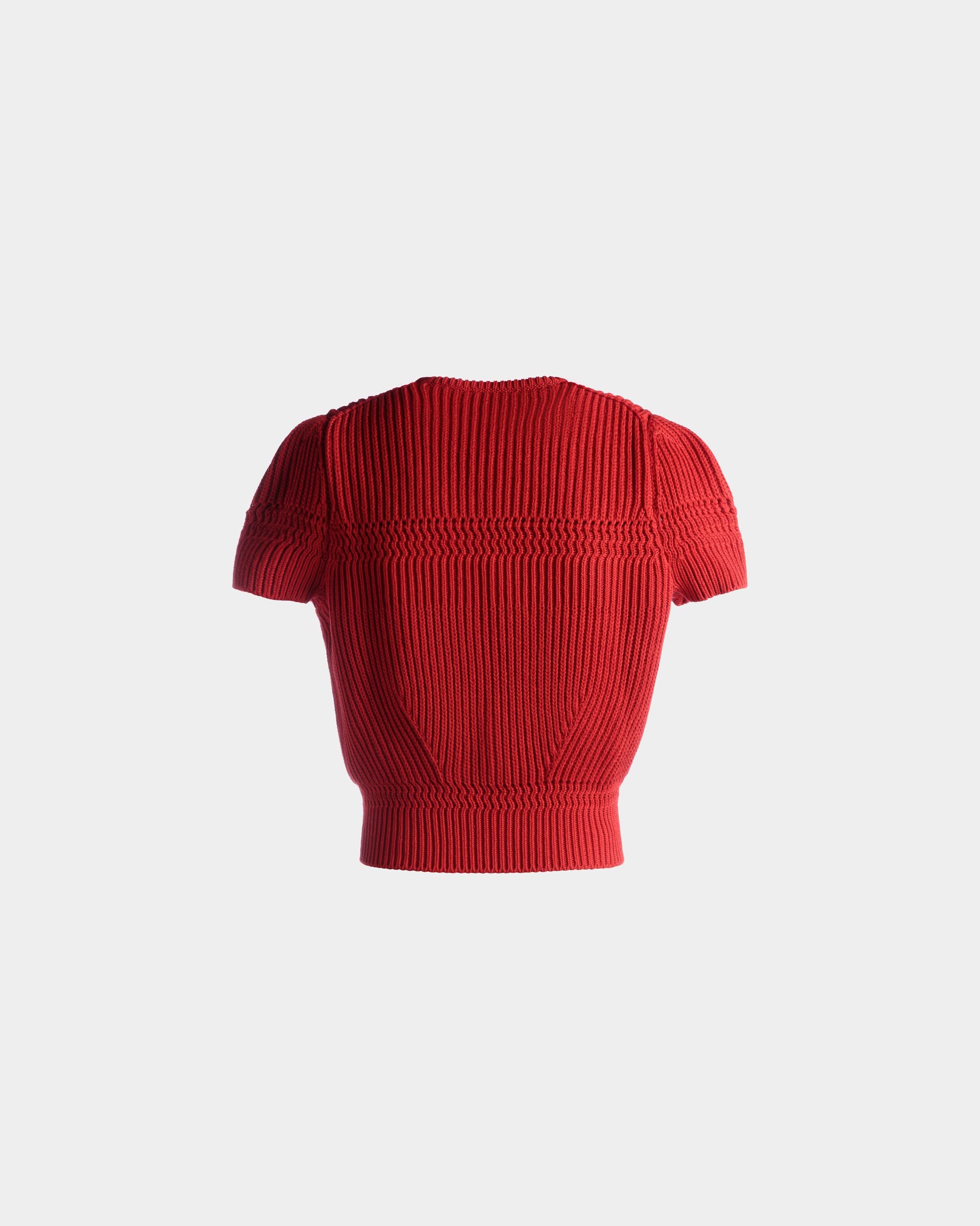 Knit Top in Candy Red Cotton - Women's - Bally - 03