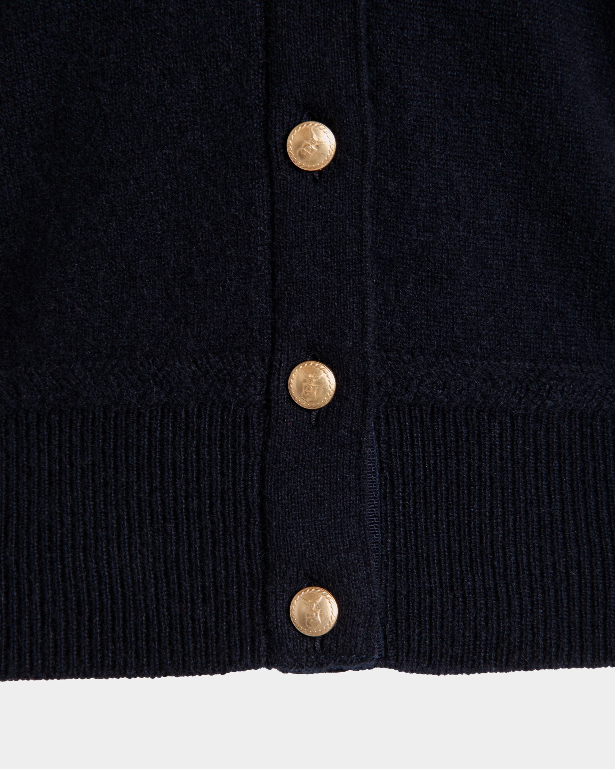 Cardigan In Navy Blue Cashmere - Women's - Bally - 05