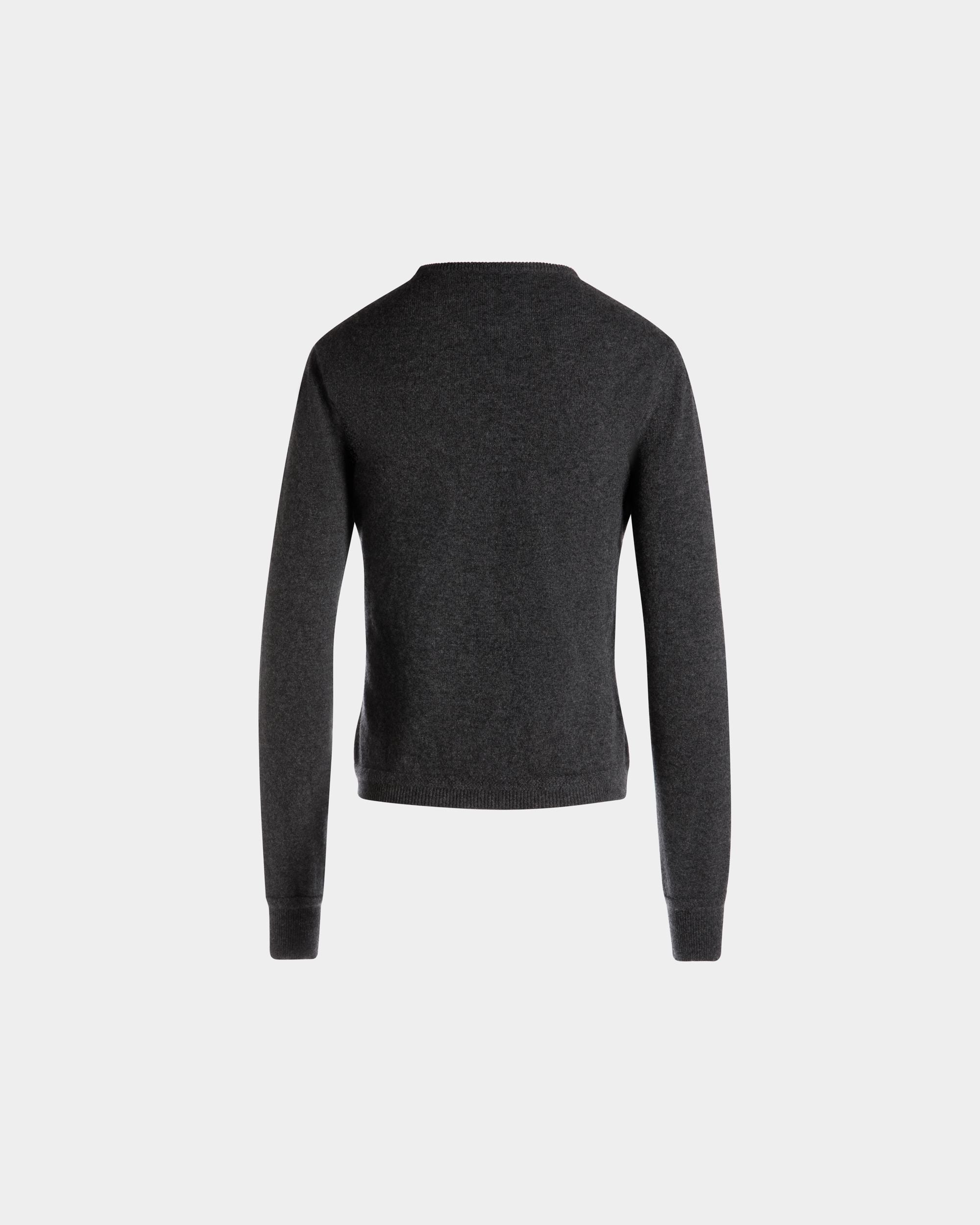 Long Sleeve Knit Top In Dark Grey Cashmere - Women's - Bally - 08