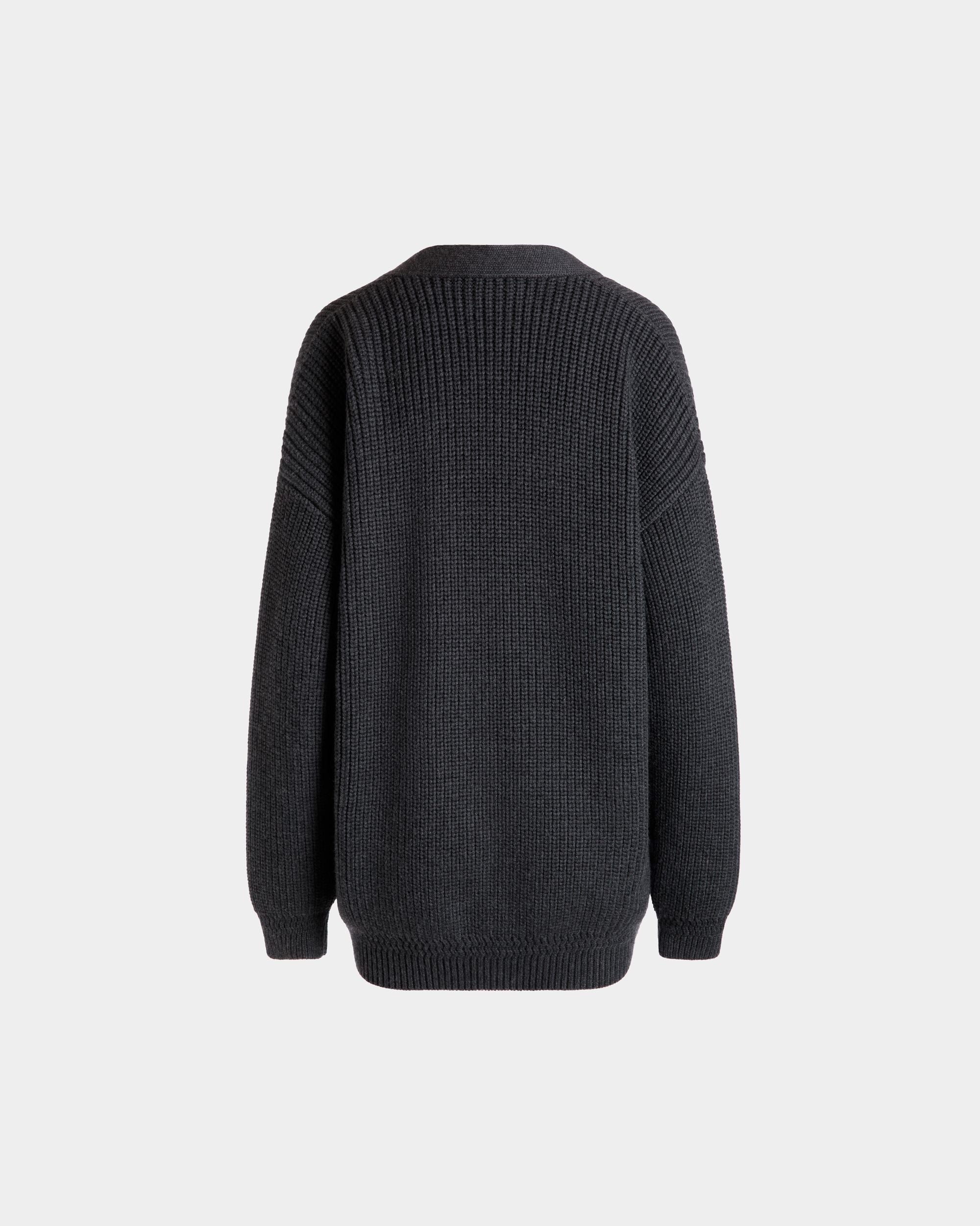 Cardigan In Dark Grey Wool - Women's - Bally - 08