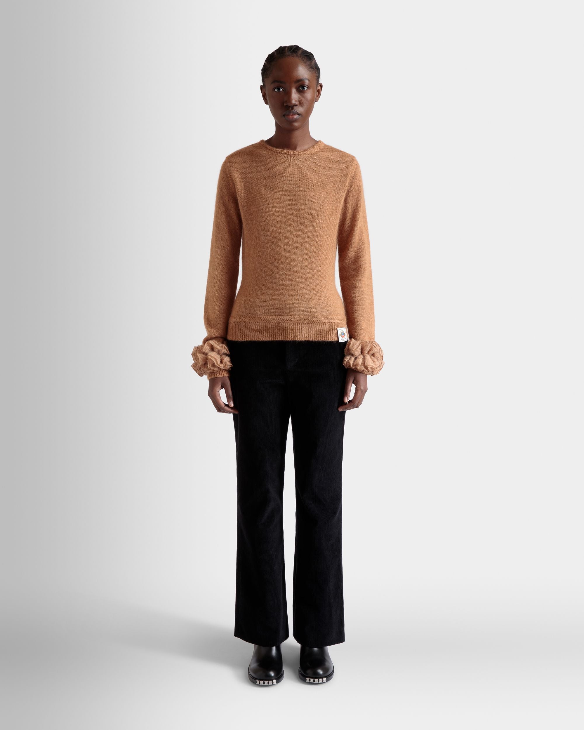 Knit Top In Light Beige Mohair And Silk - Women's - Bally - 02