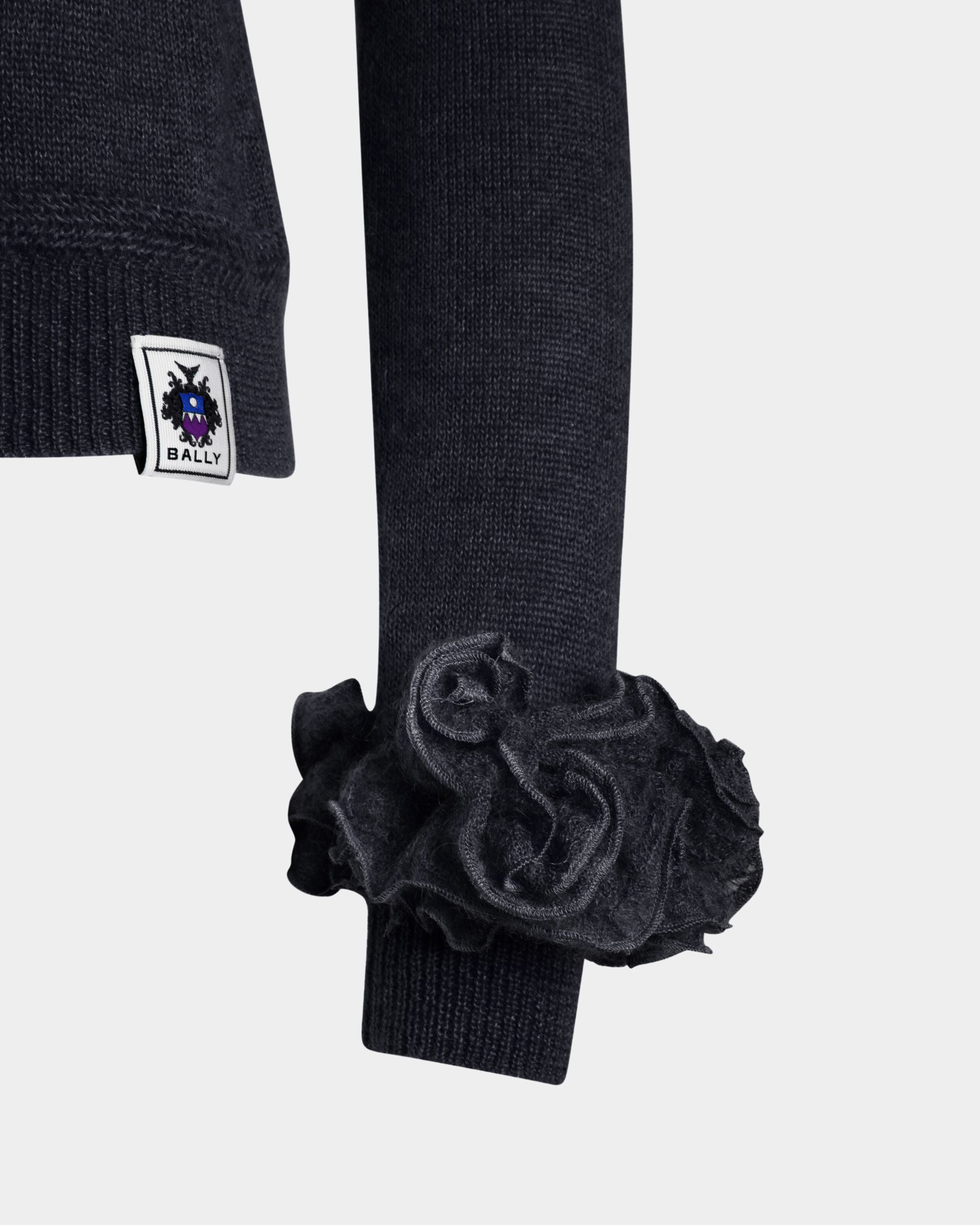 Knit Top In Navy Blue Mohair And Silk - Women's - Bally - 04