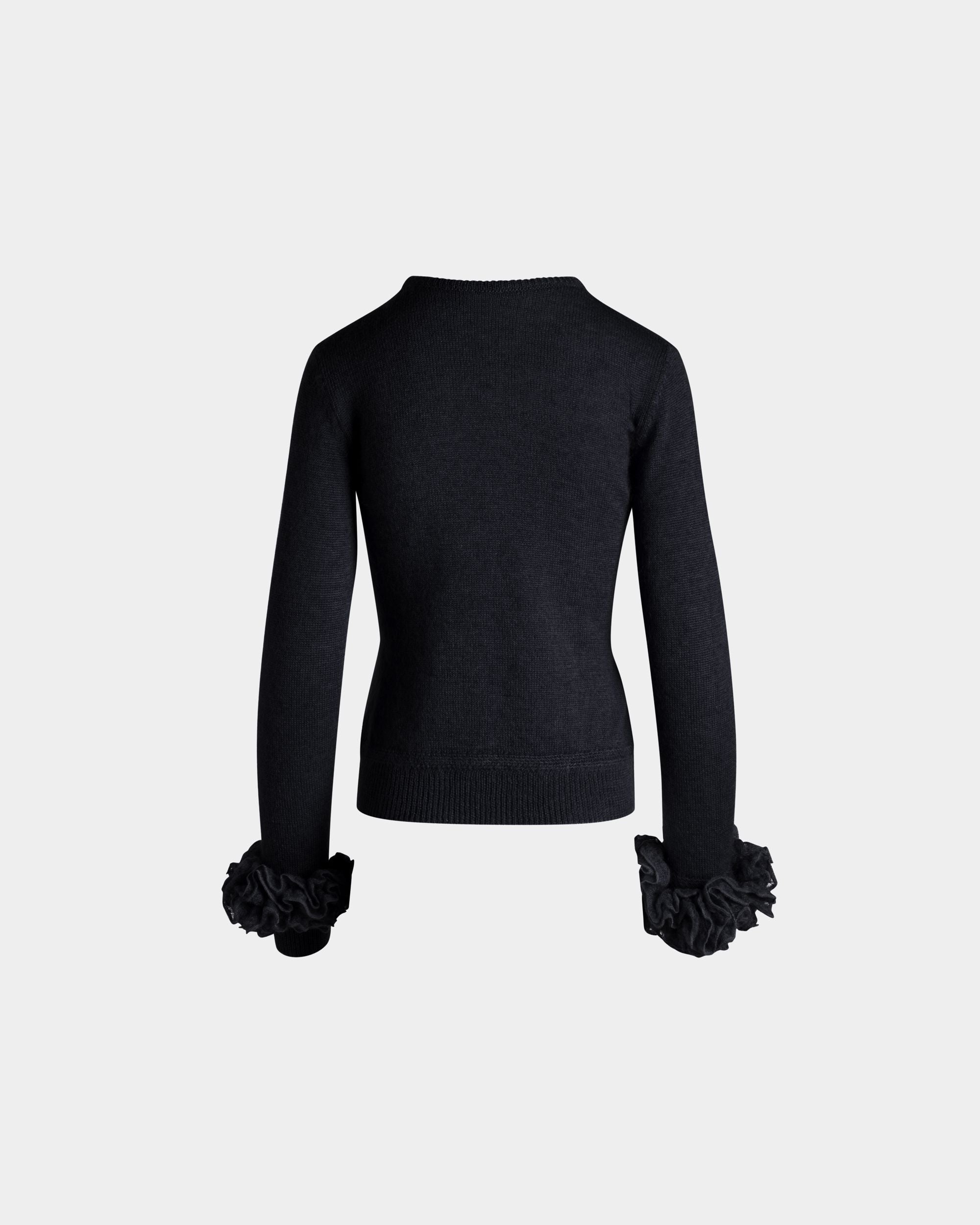 Knit Top In Navy Blue Mohair And Silk - Women's - Bally - 07