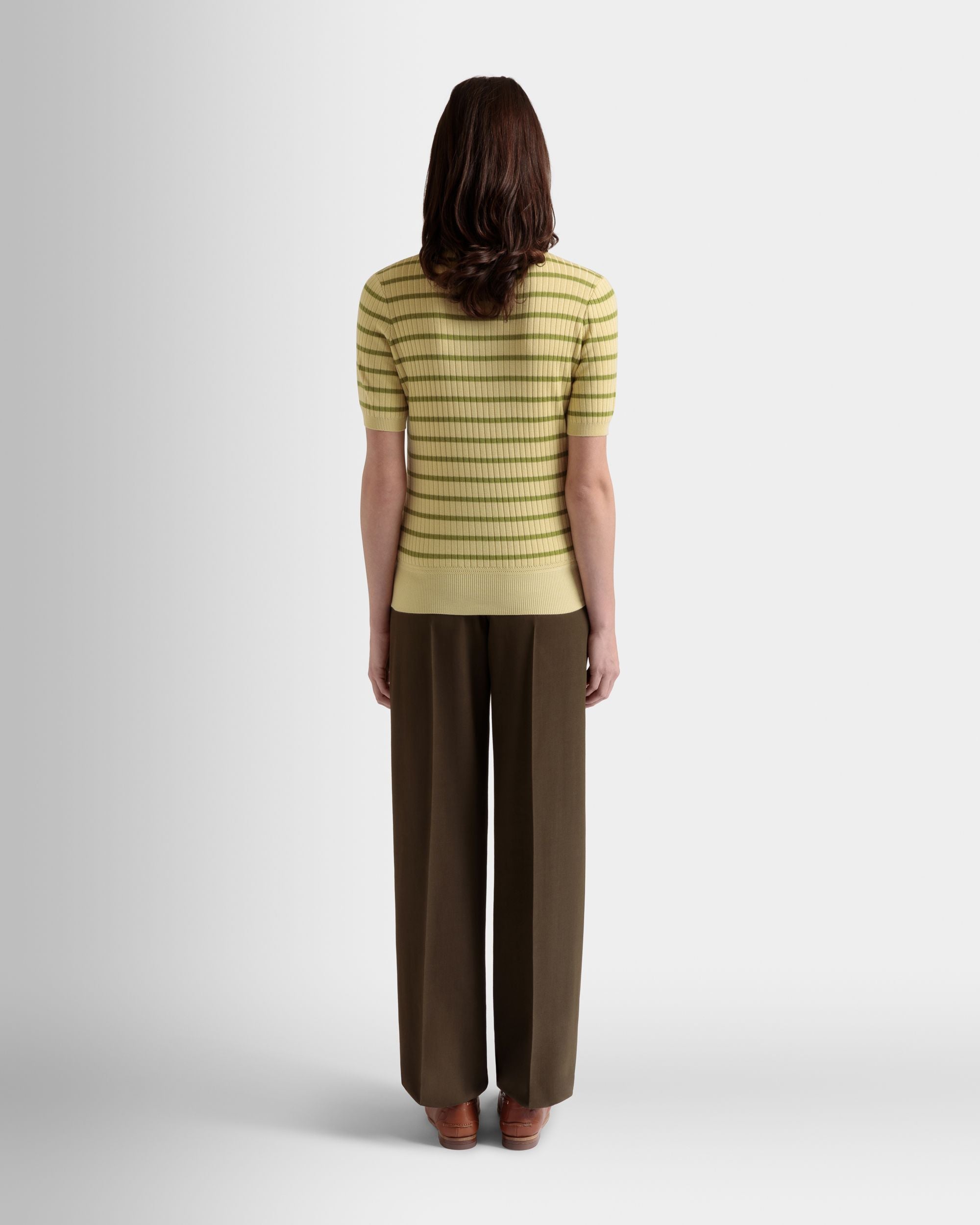 Knit Polo in a Dusty Yellow Wool Blend - Women's - Bally - 06