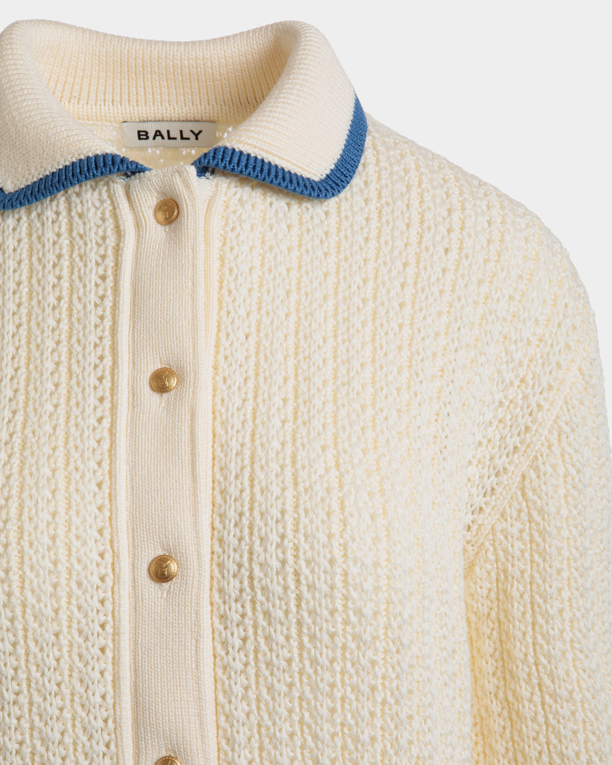 Cardigan in Ivory Cotton - Women's - Bally - 04