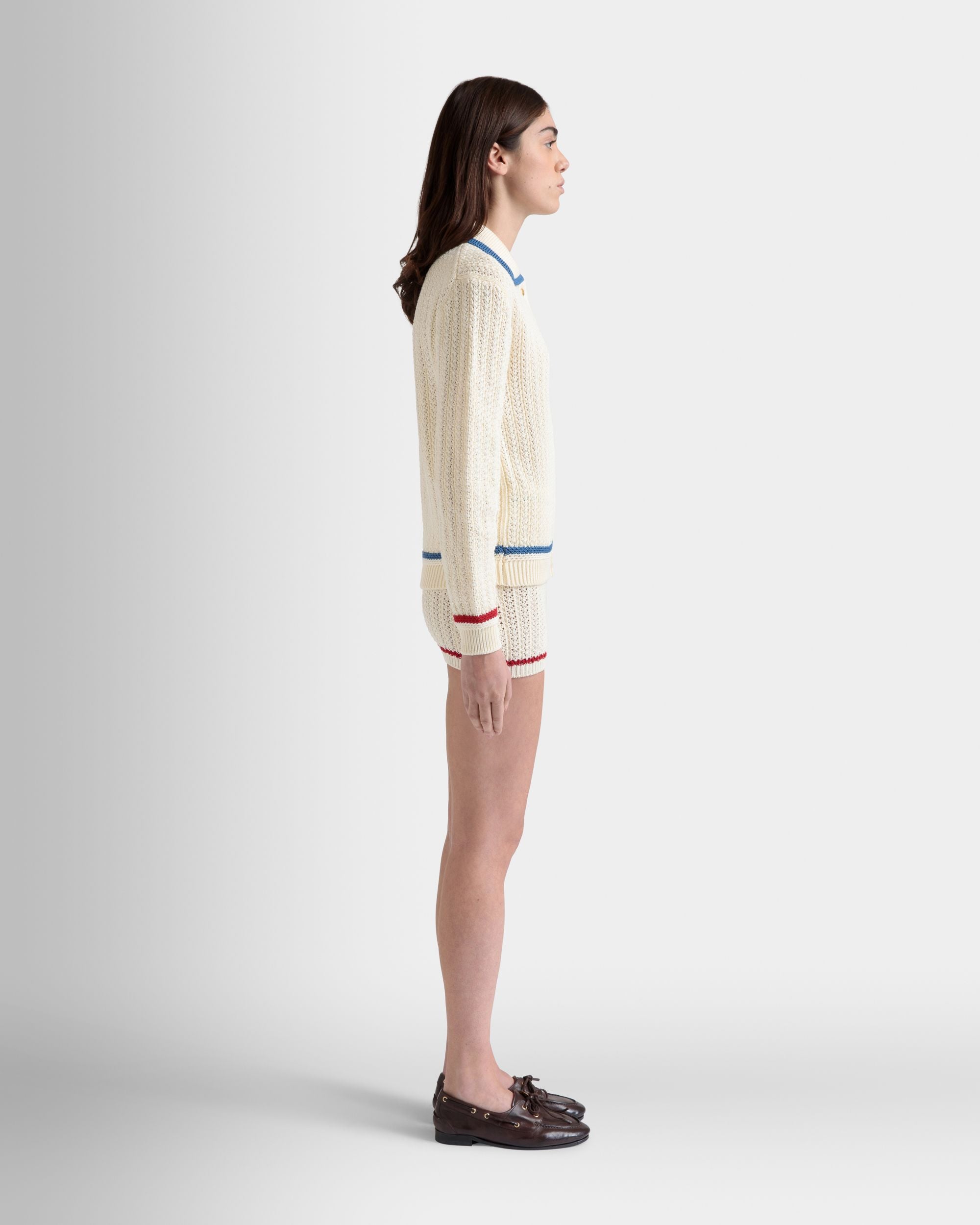 Cardigan in Ivory Cotton - Women's - Bally - 05