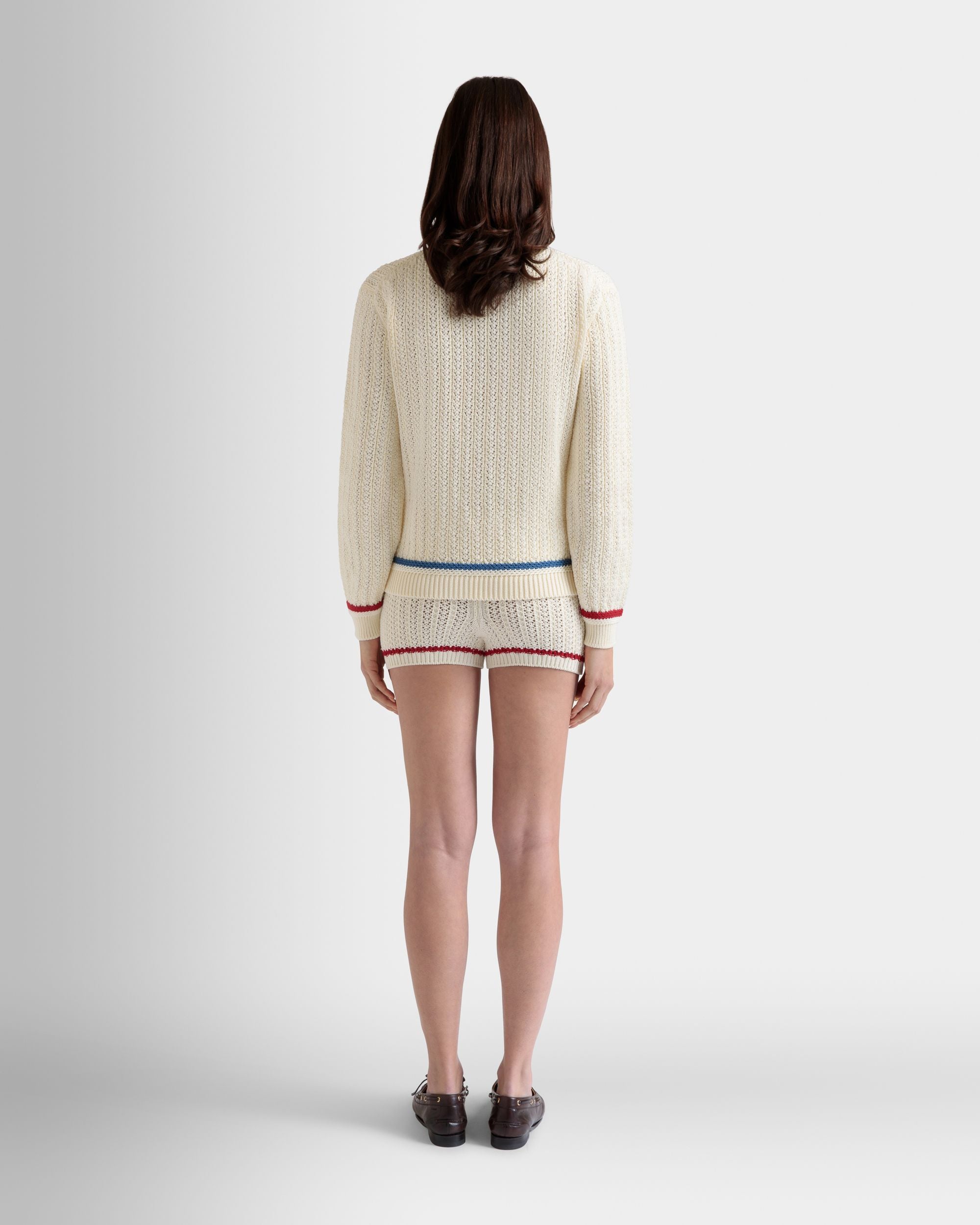 Cardigan in Ivory Cotton - Women's - Bally - 06
