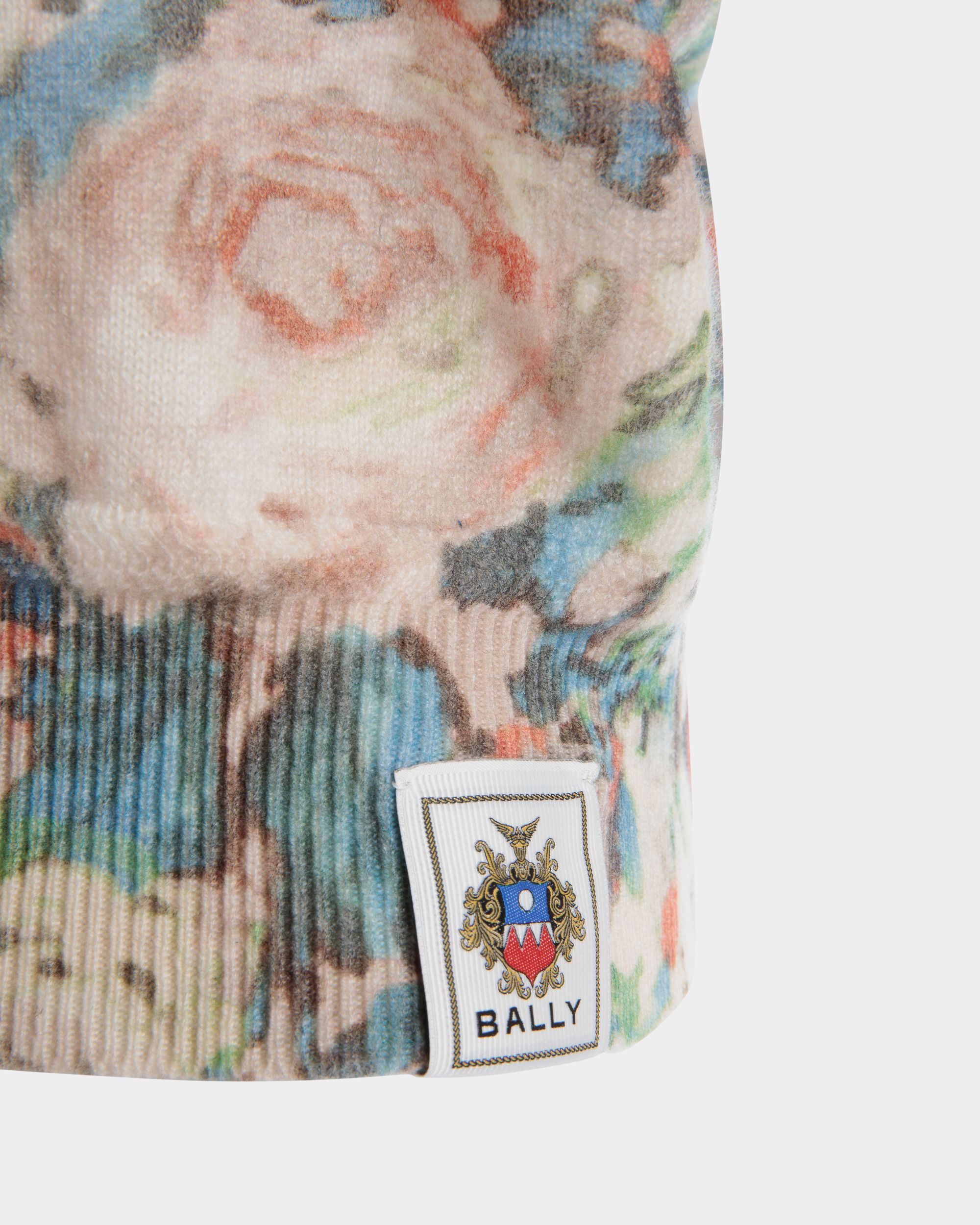 Knit Top with a Rosengarten Print in Multicolor Cashmere - Women's - Bally - 04