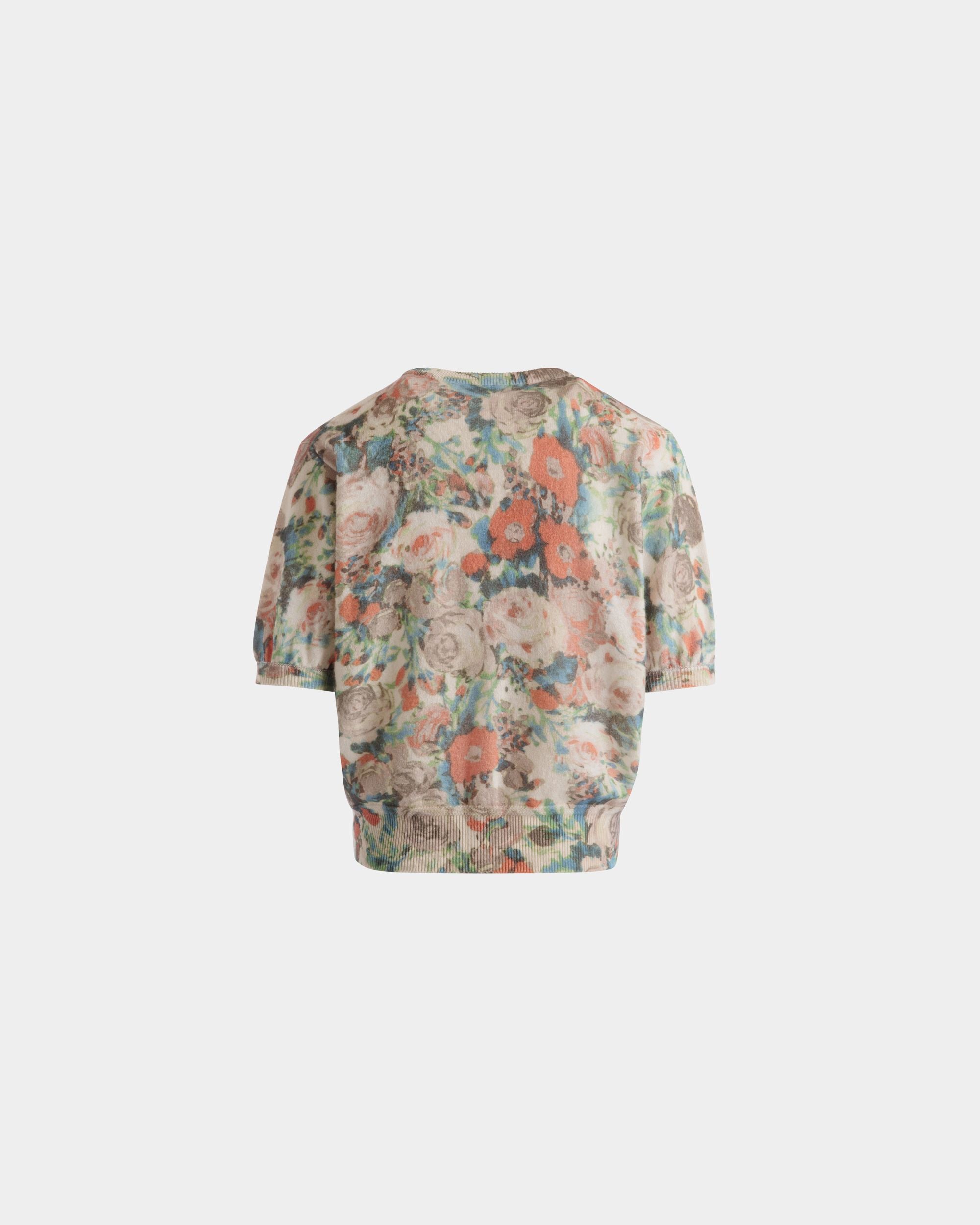 Knit Top with a Rosengarten Print in Multicolor Cashmere - Women's - Bally - 07