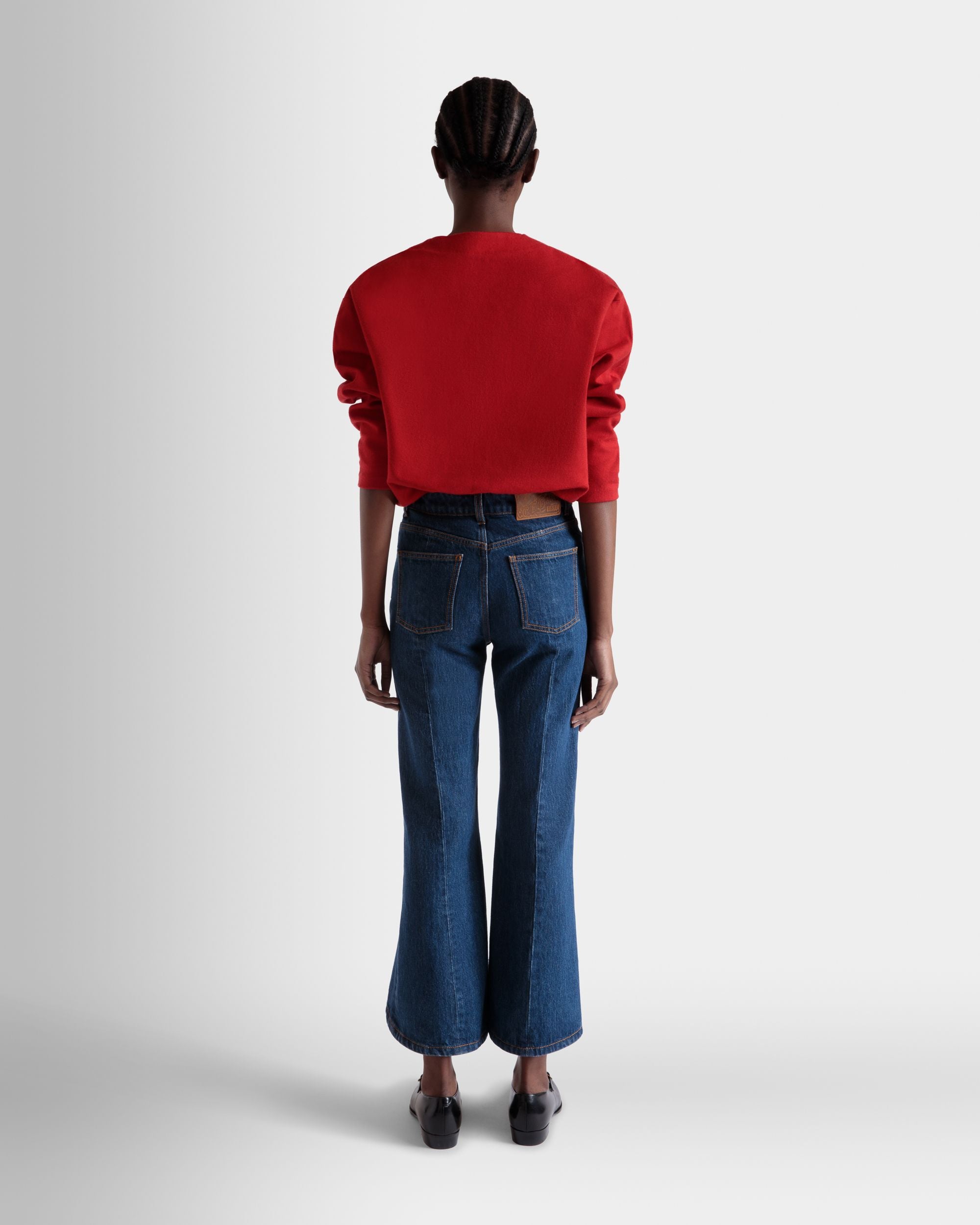 Cardigan in a Red Wool And Silk Blend - Women's - Bally - 06