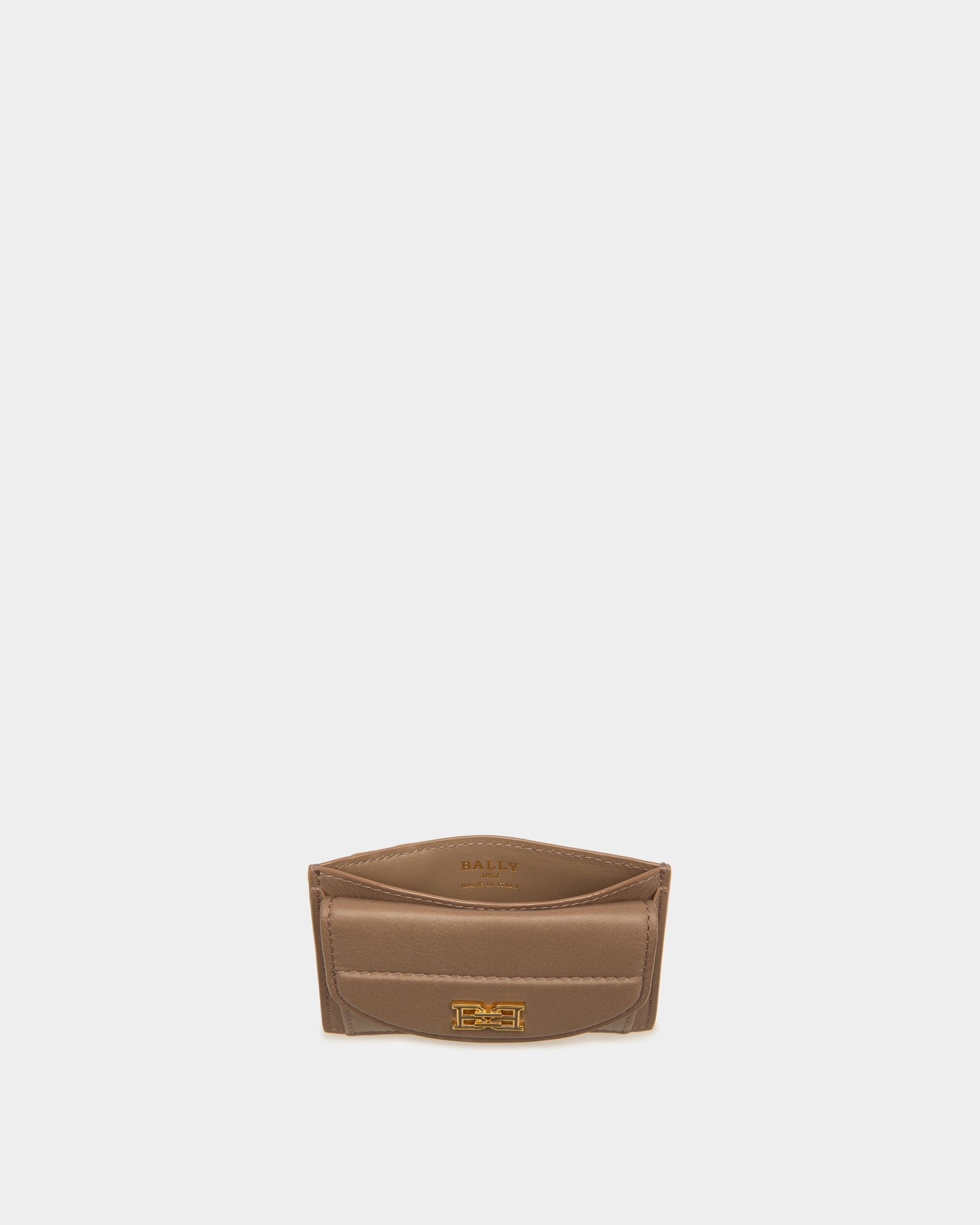 Belky Leather Card Holder In Taupe - Women's - Bally - 03