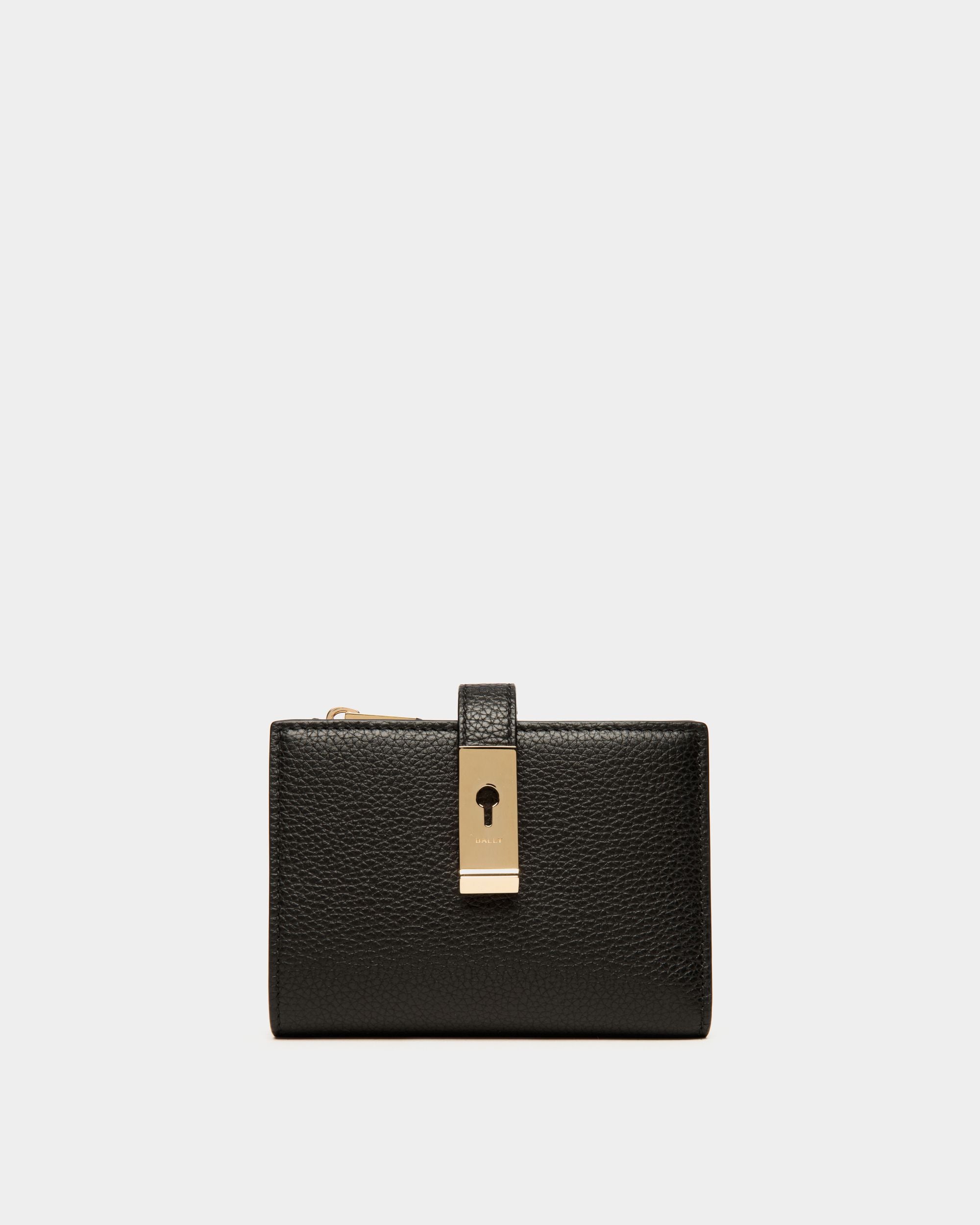 Lock Me Wallet In Black Grained Leather - Women's - Bally - 01