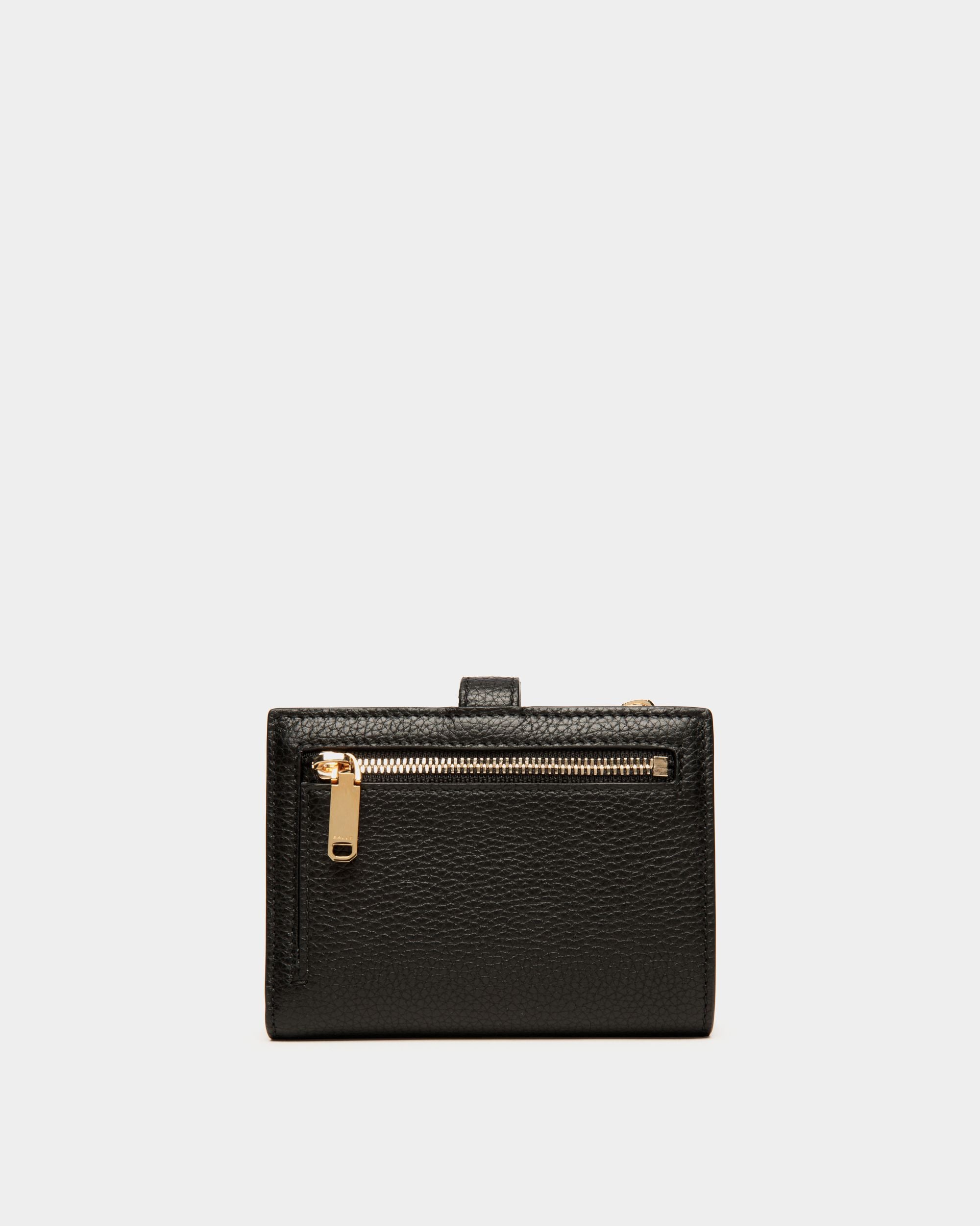 Lock Me Wallet In Black Grained Leather - Women's - Bally - 02