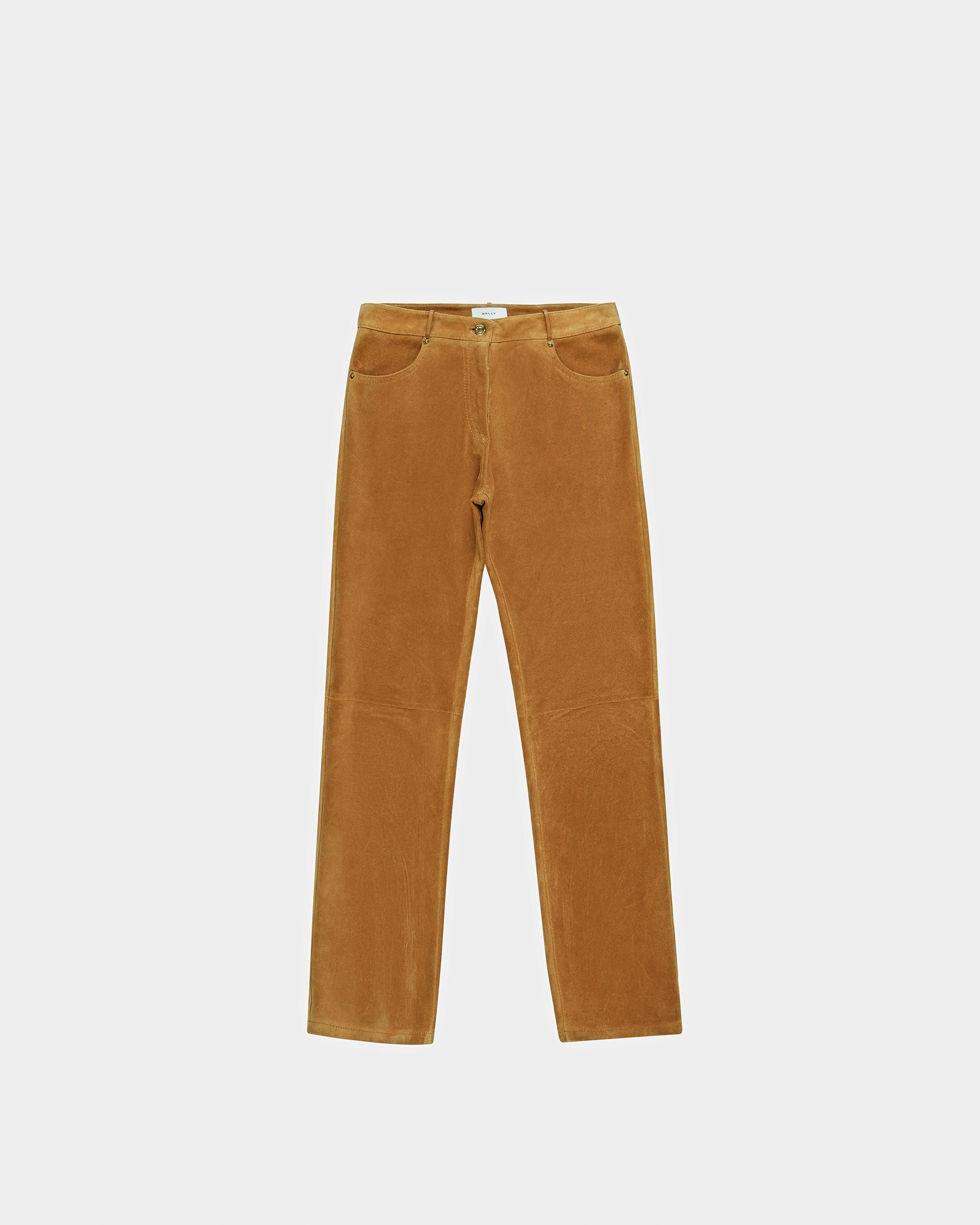 Straight Leg Leather Pants In Desert - Women's - Bally - 05