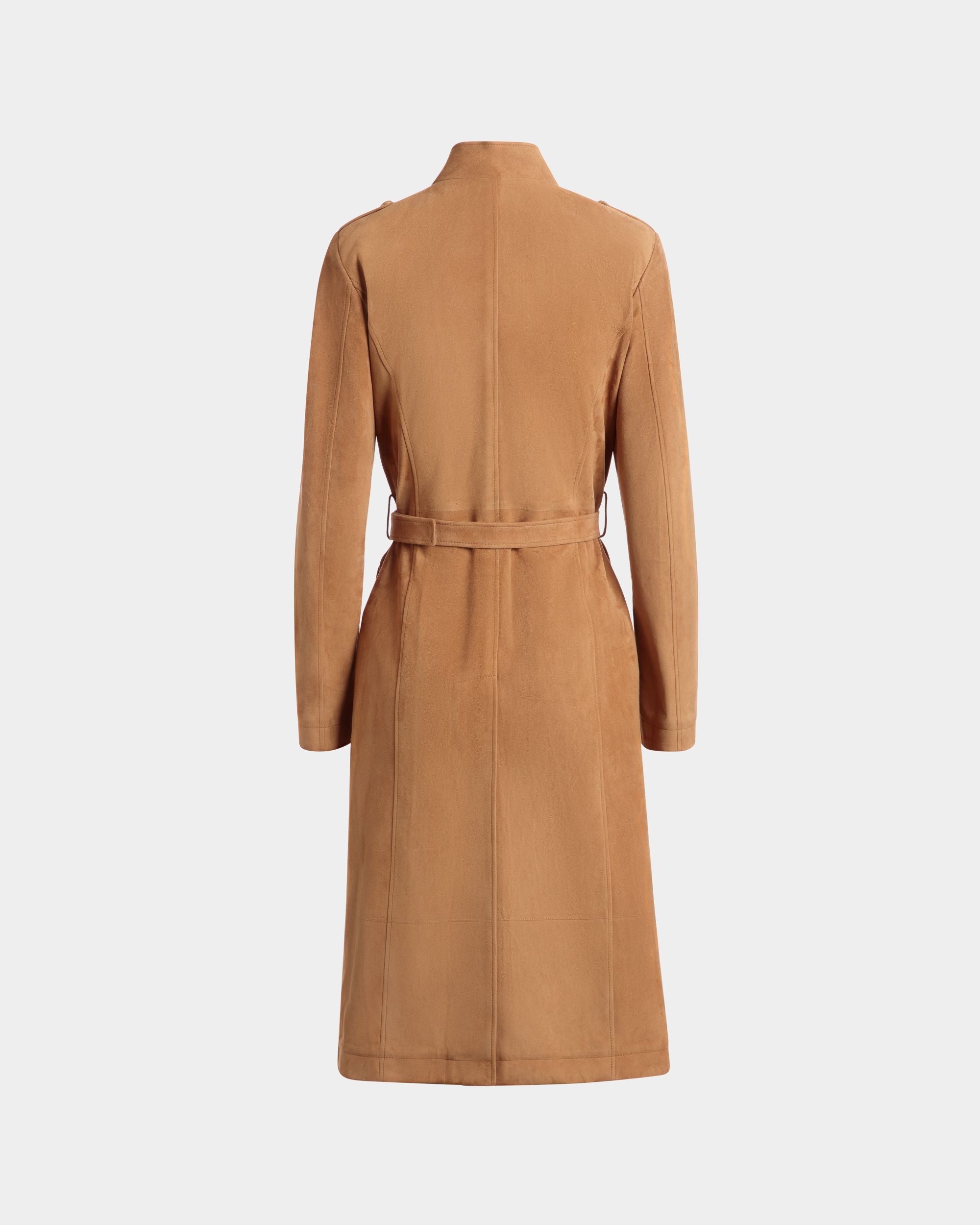 Belted Dress in Brown Suede - Women's - Bally - 03
