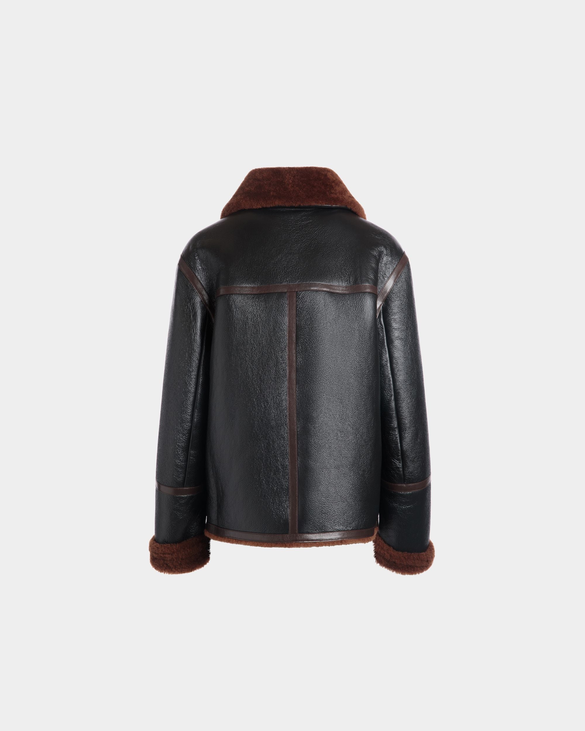 Shearling Lined Jacket In Black Leather - Women's - Bally - 07