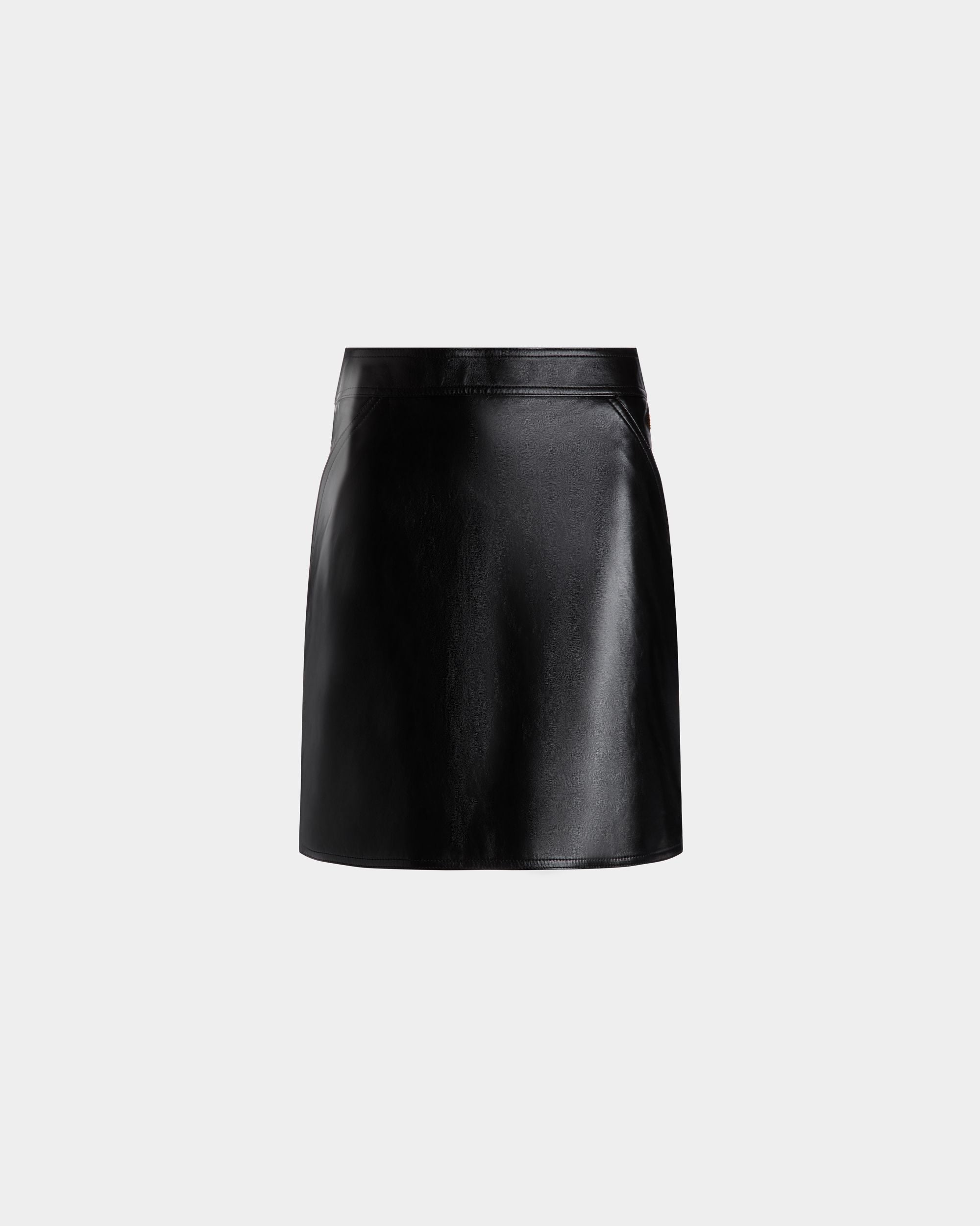 Mini Skirt In Black Leather - Women's - Bally - 01