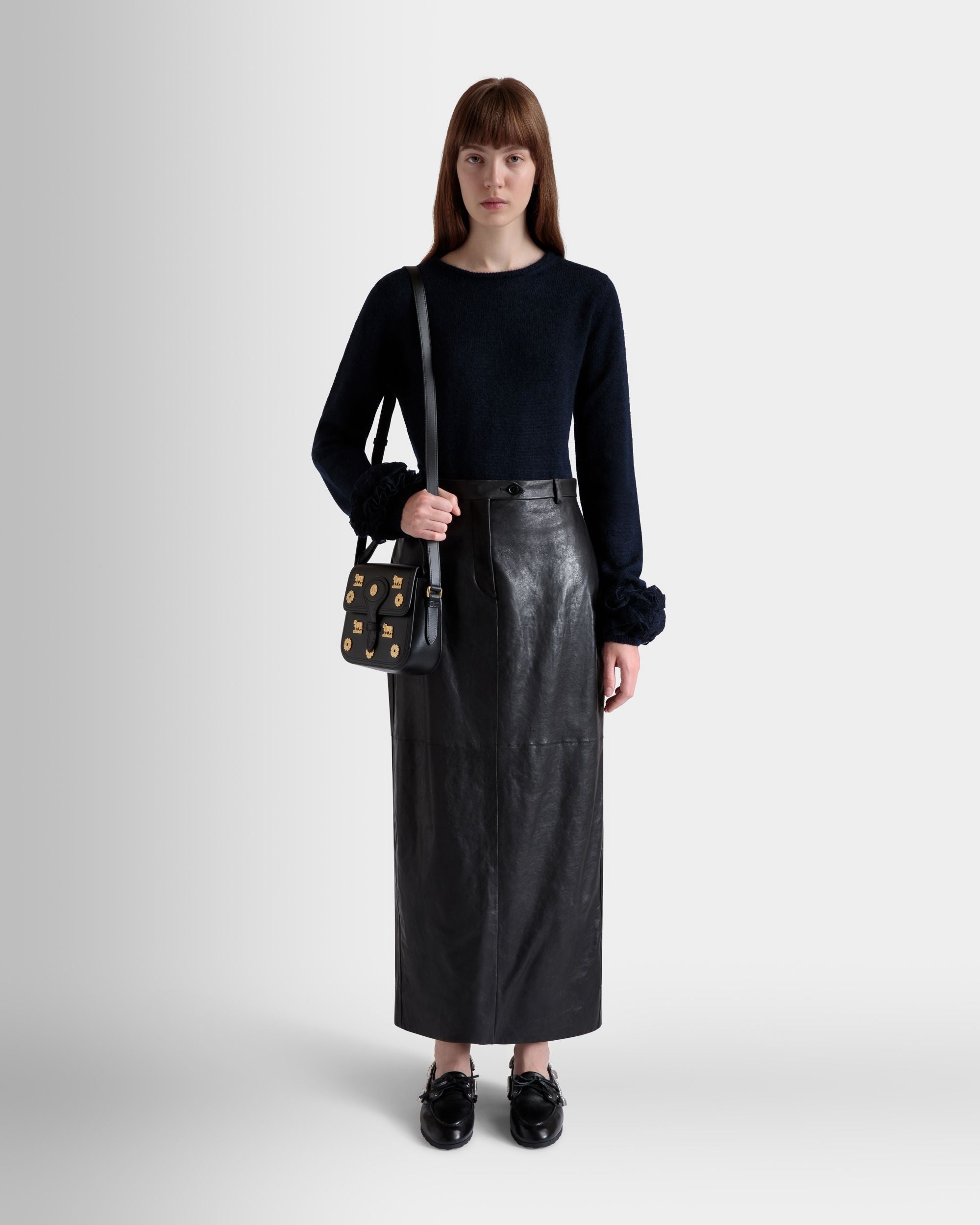 Long Skirt In Black Leather - Women's - Bally - 02