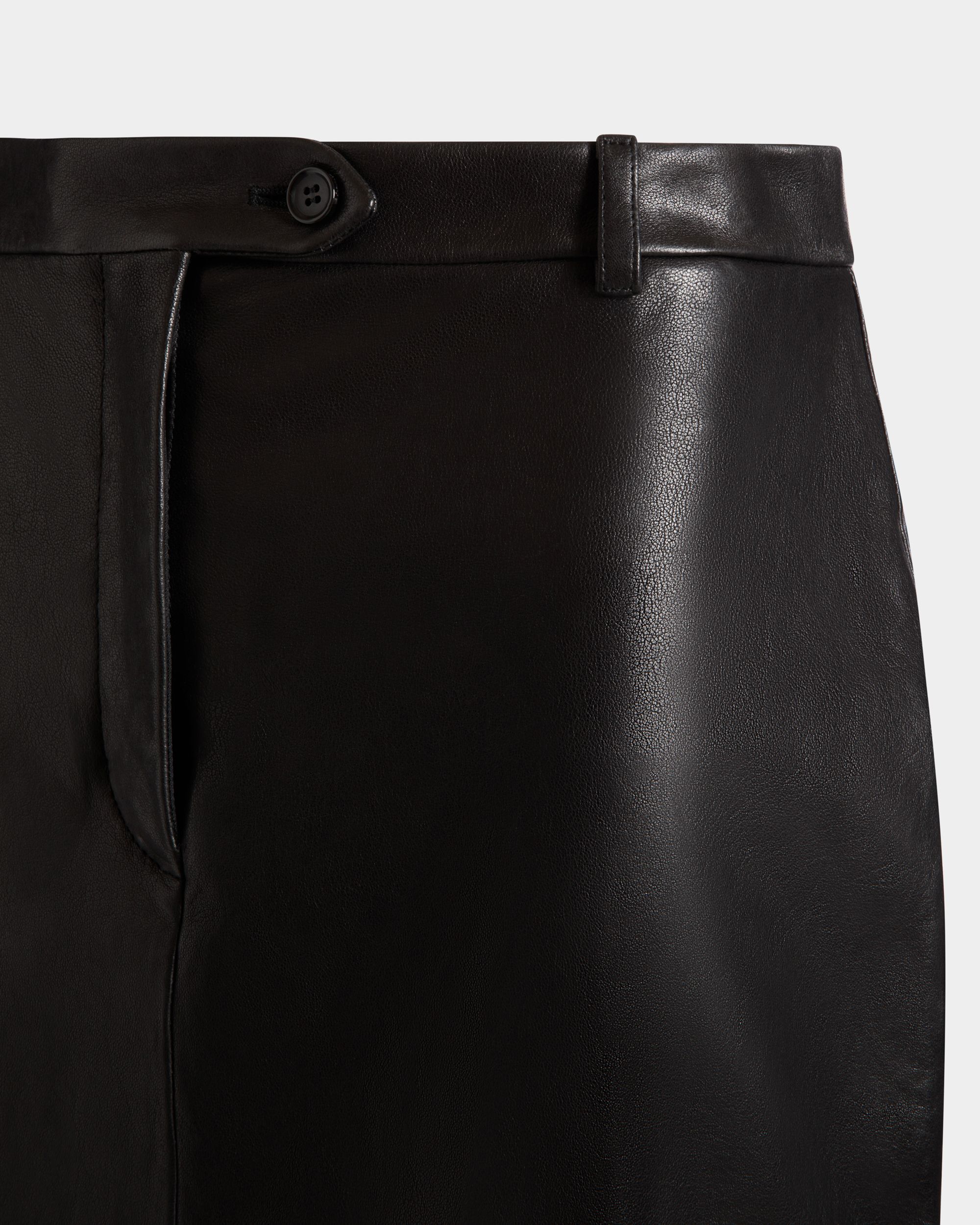Long Skirt In Black Leather - Women's - Bally - 04