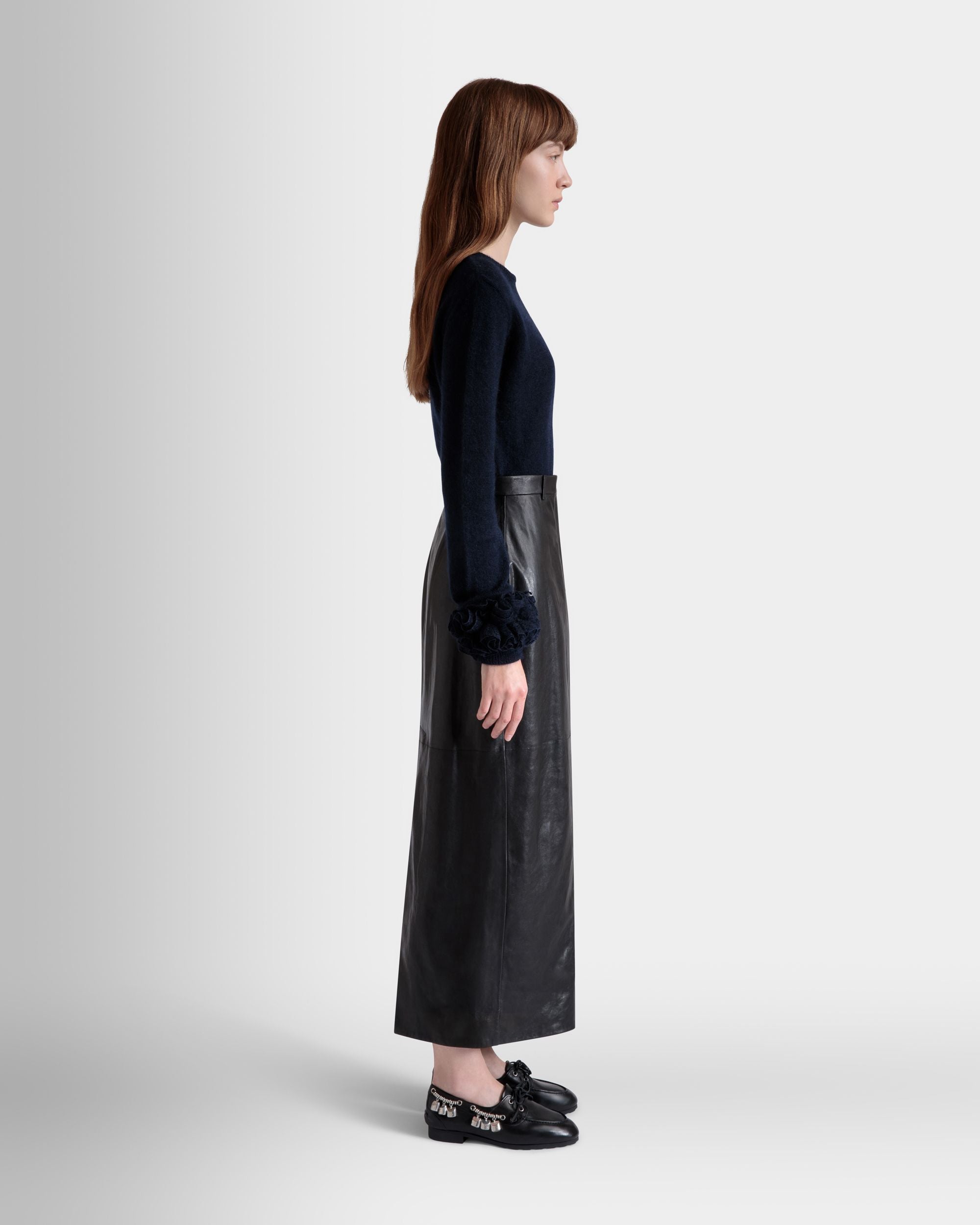 Long Skirt In Black Leather - Women's - Bally - 05