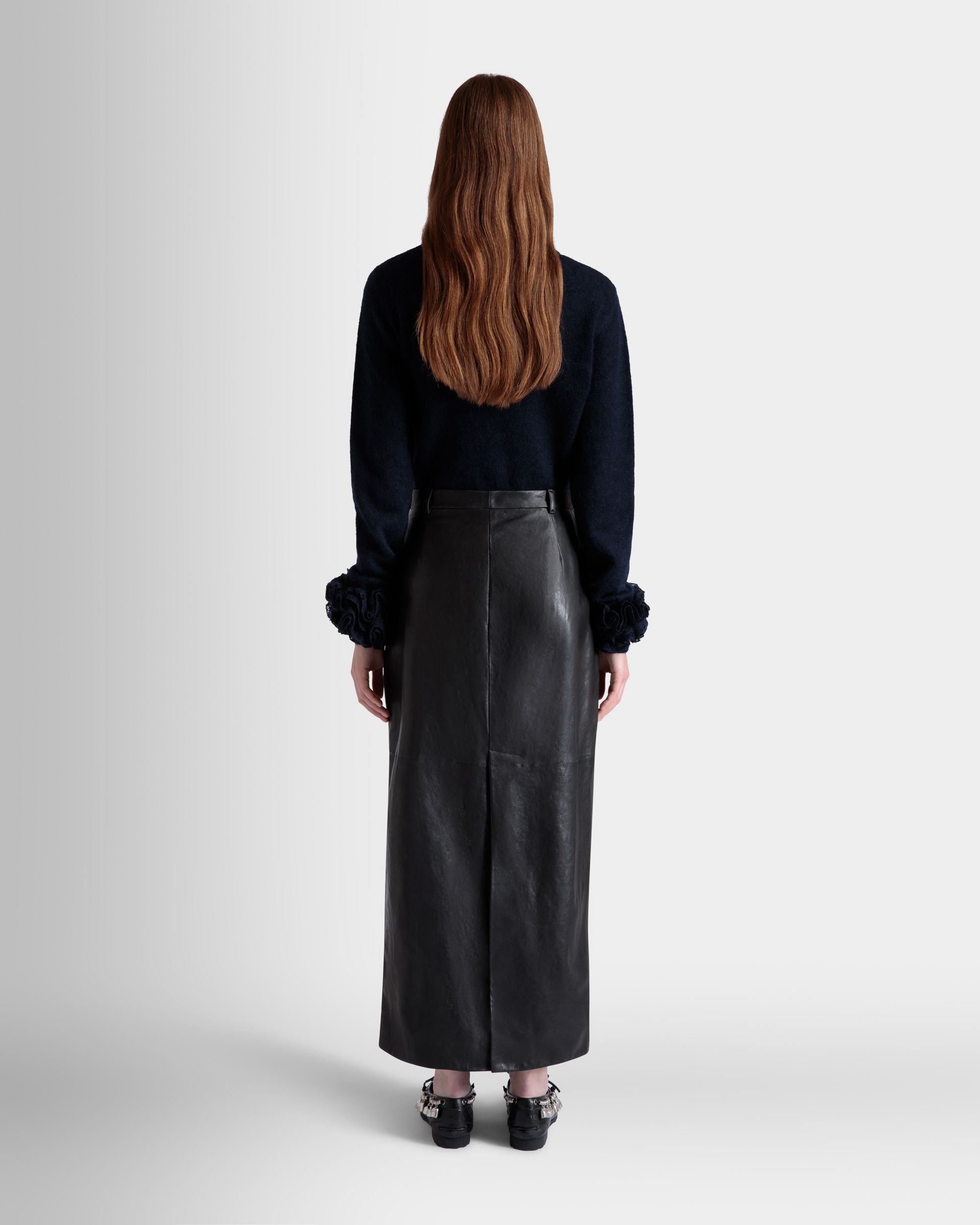 Long Skirt In Black Leather - Women's - Bally - 06
