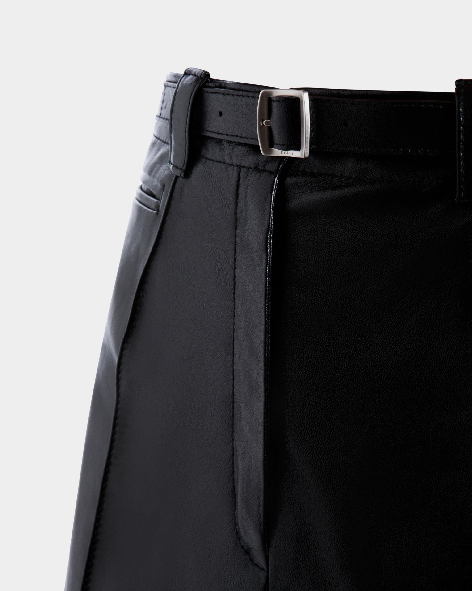 Leather Trousers In Black Lamb - Women's - Bally - 02