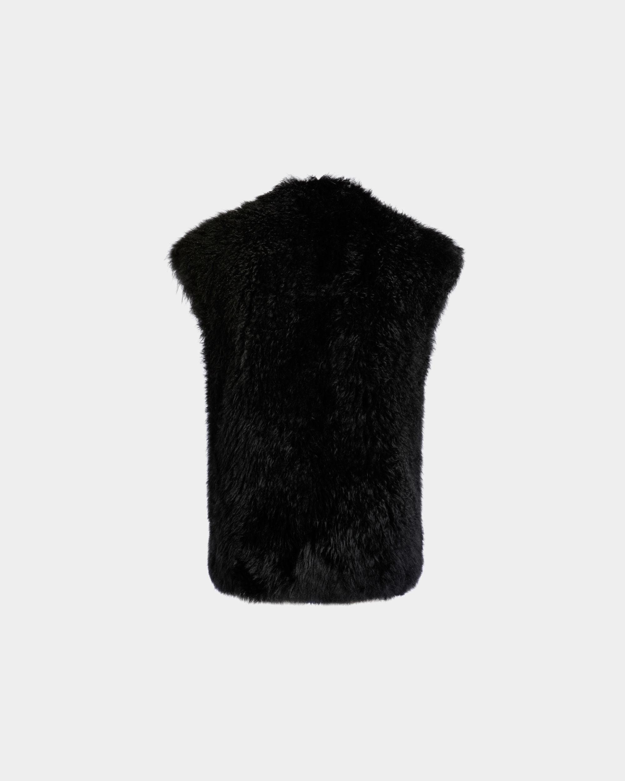 Winter Capsule Vest in Black Shearling - Women's - Bally - 07