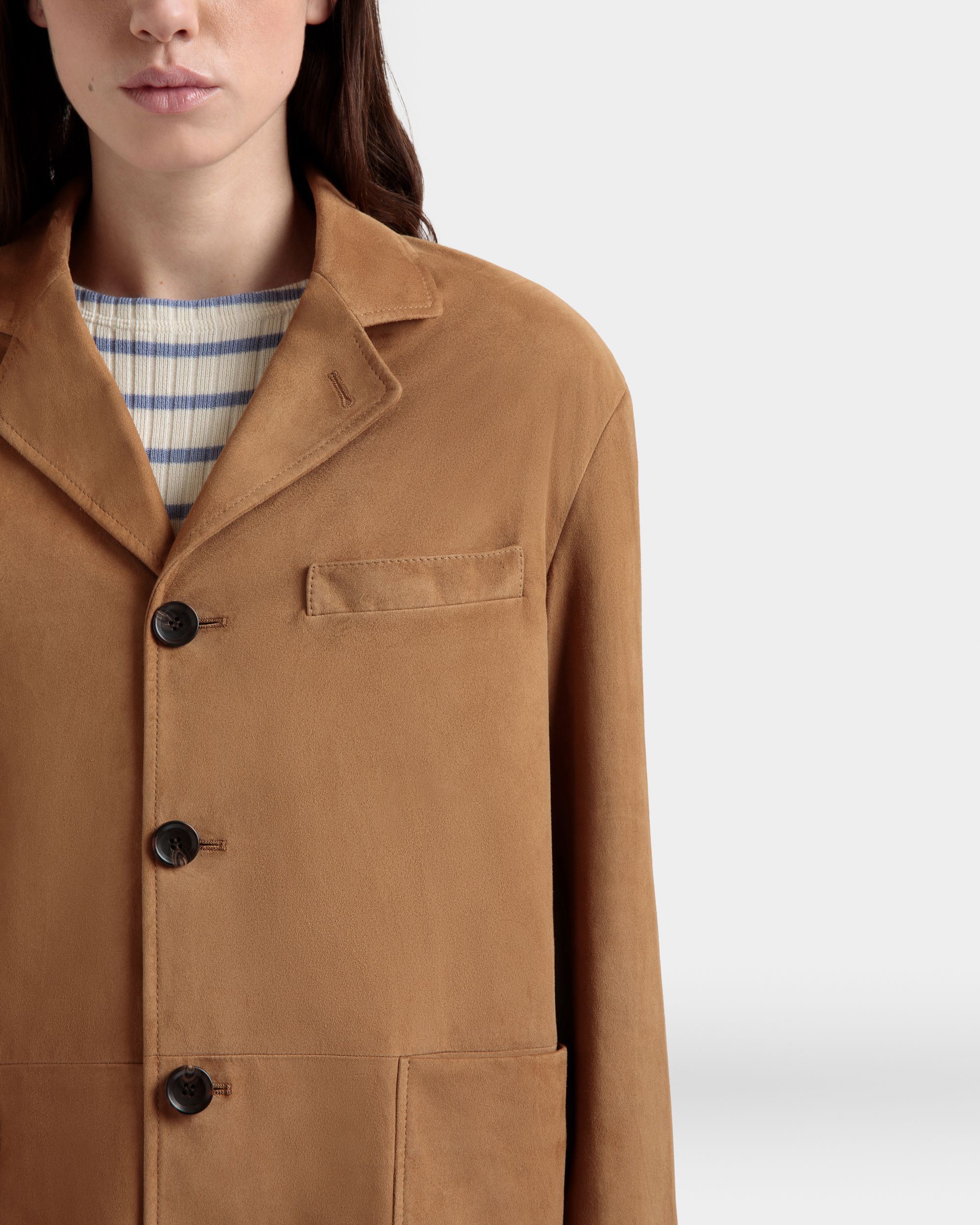 Blazer in Brown Suede - Women's - Bally - 03