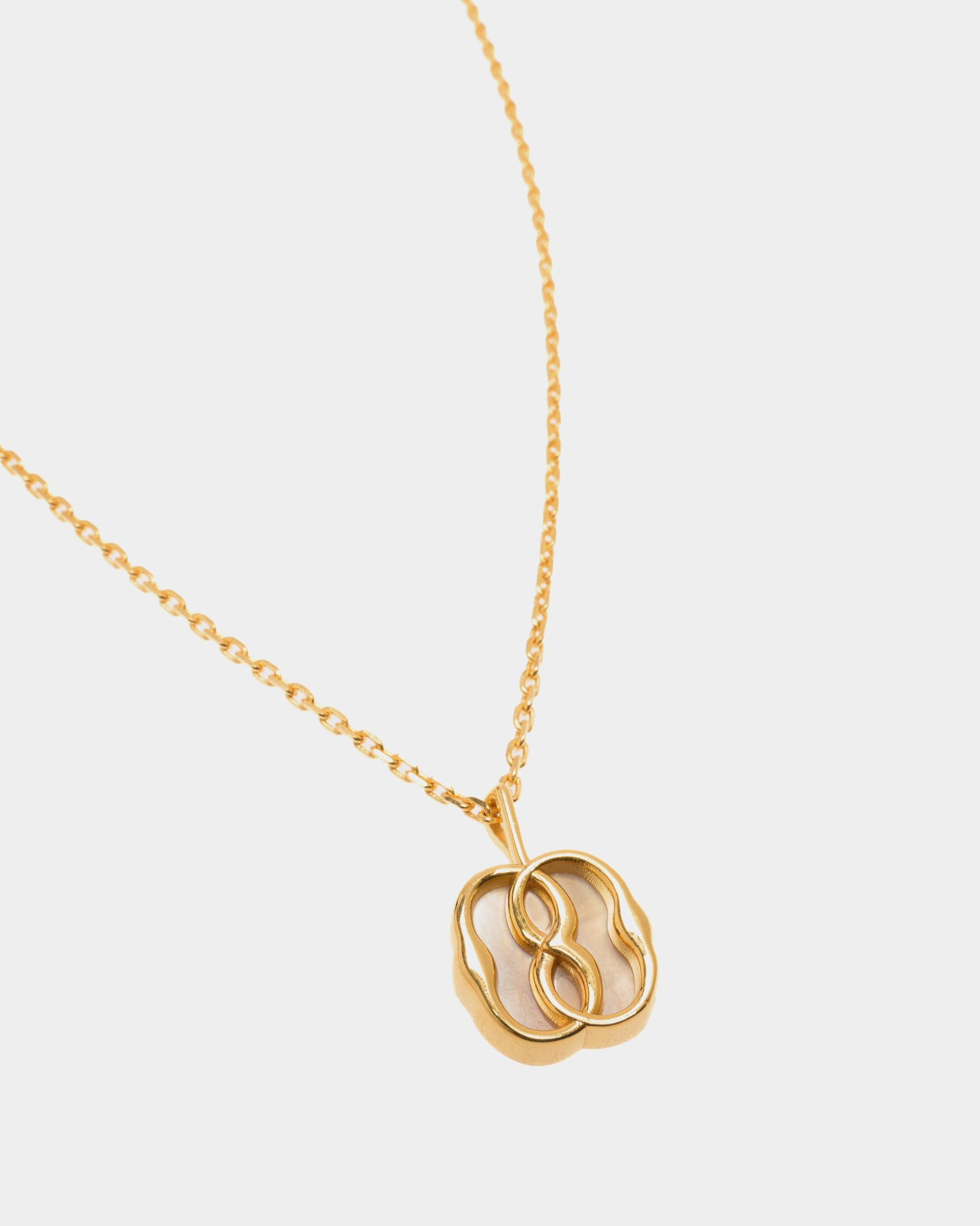 Emblem Necklace in Gold-tone Eco Brass and Mother of Pearl - Women's - Bally - 02