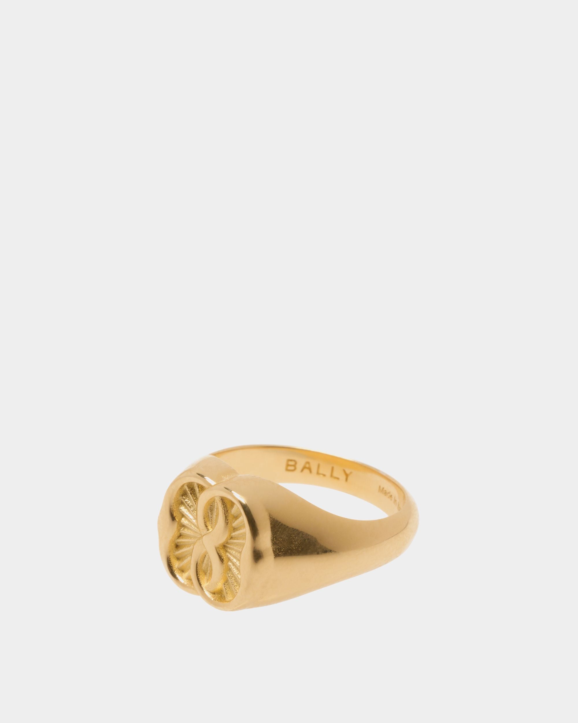 Emblem Ring In Gold-tone Eco Brass - Women's - Bally - 01