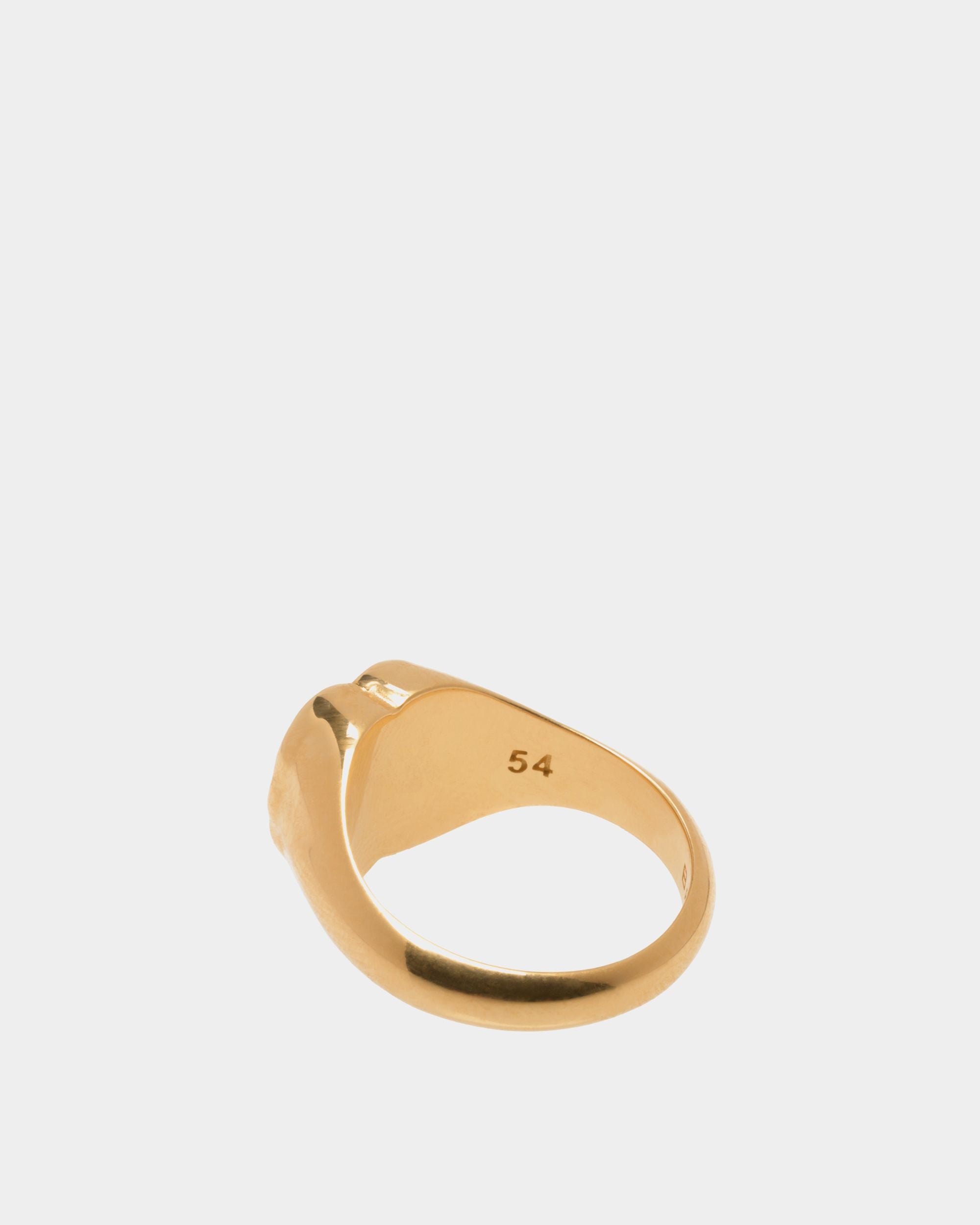 Emblem Ring In Gold-tone Eco Brass - Women's - Bally - 02