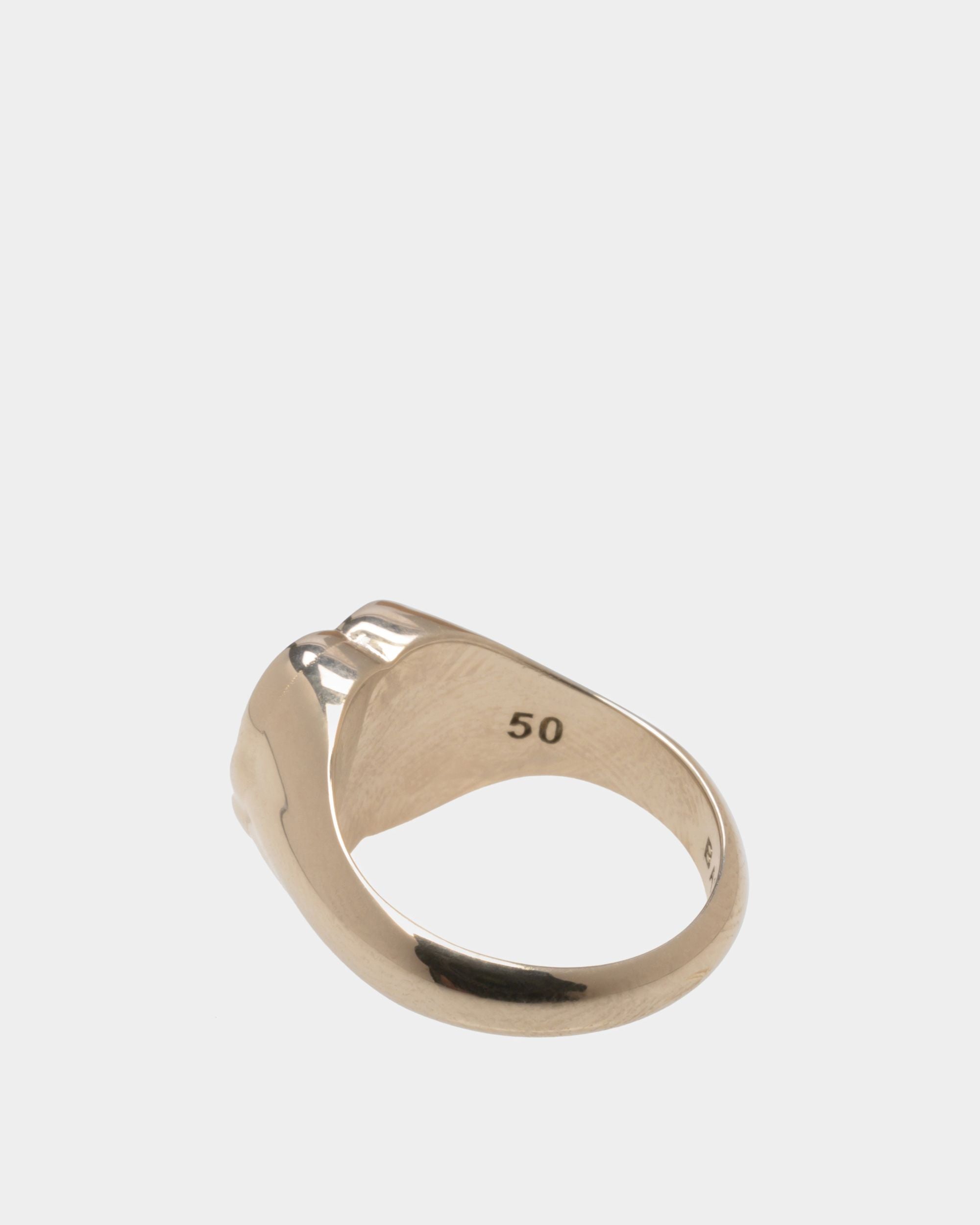 Emblem Ring In Silver Eco Brass - Women's - Bally - 02