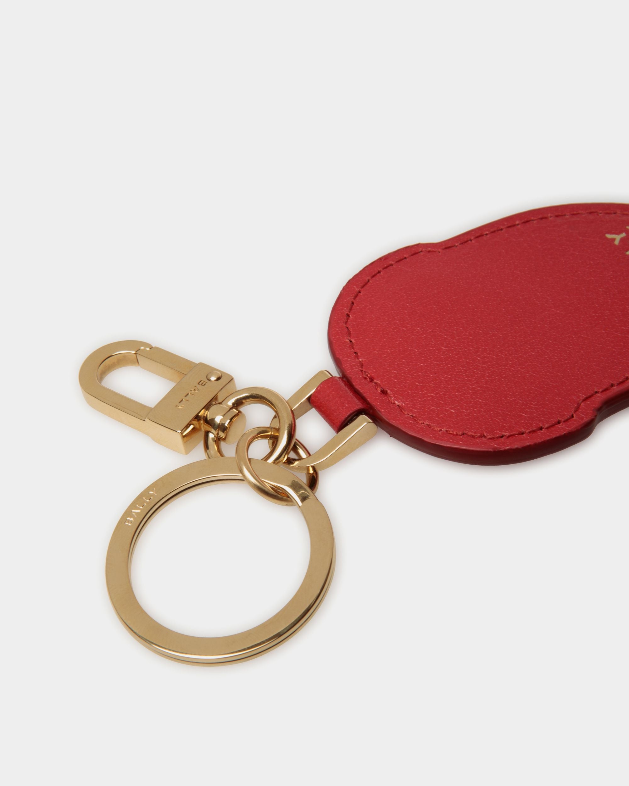 Unda Keychain In Red Leather - Women's - Bally - 03