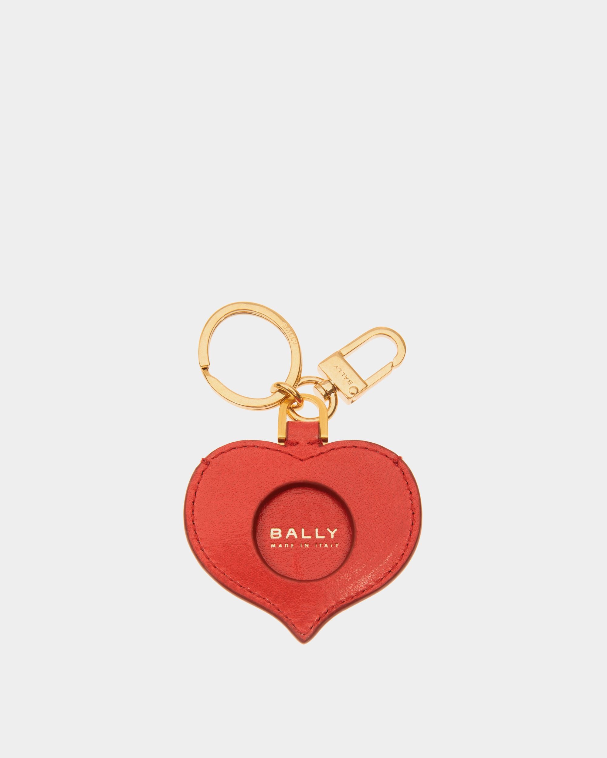 Swissness Airtag Holder in Red Leather - Women's - Bally - 02