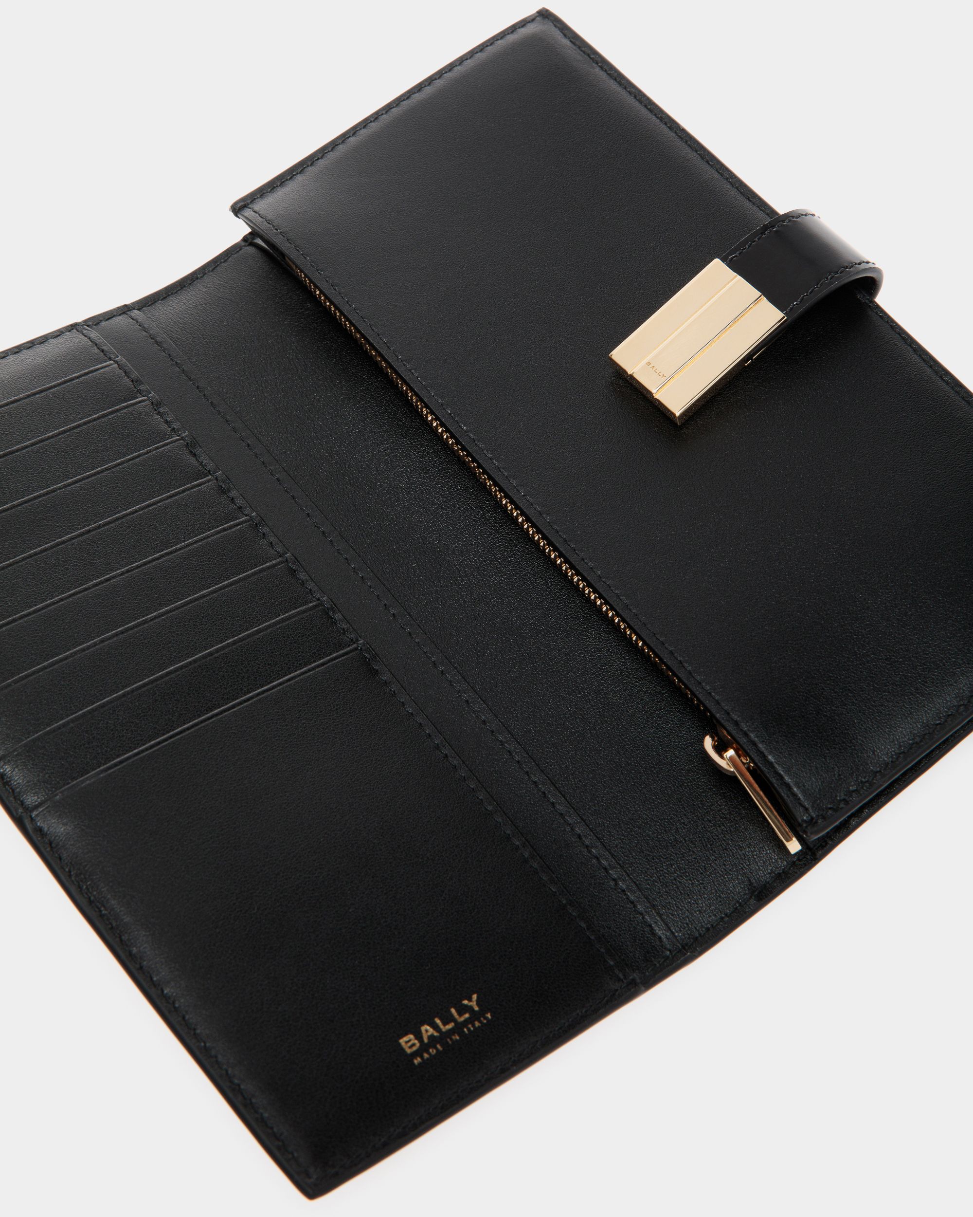 Ollam Continental Wallet in Black Leather - Women's - Bally - 04
