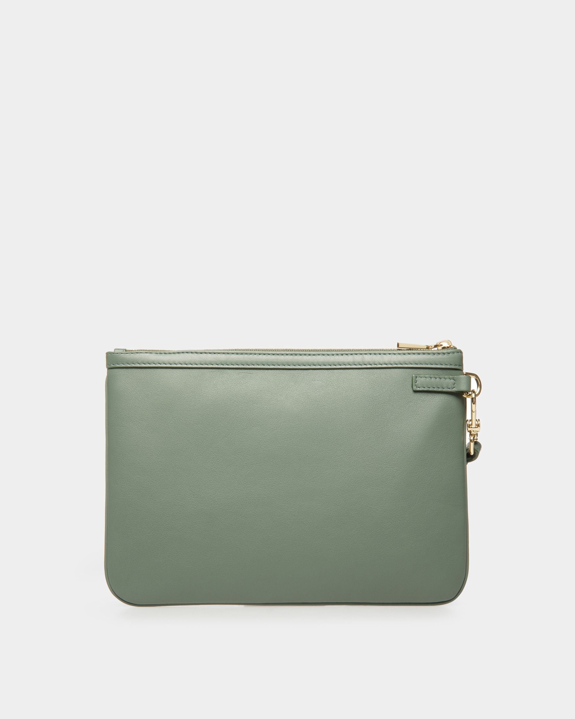 Cabana Wristlet in Green and White Leather - Women's - Bally - 02