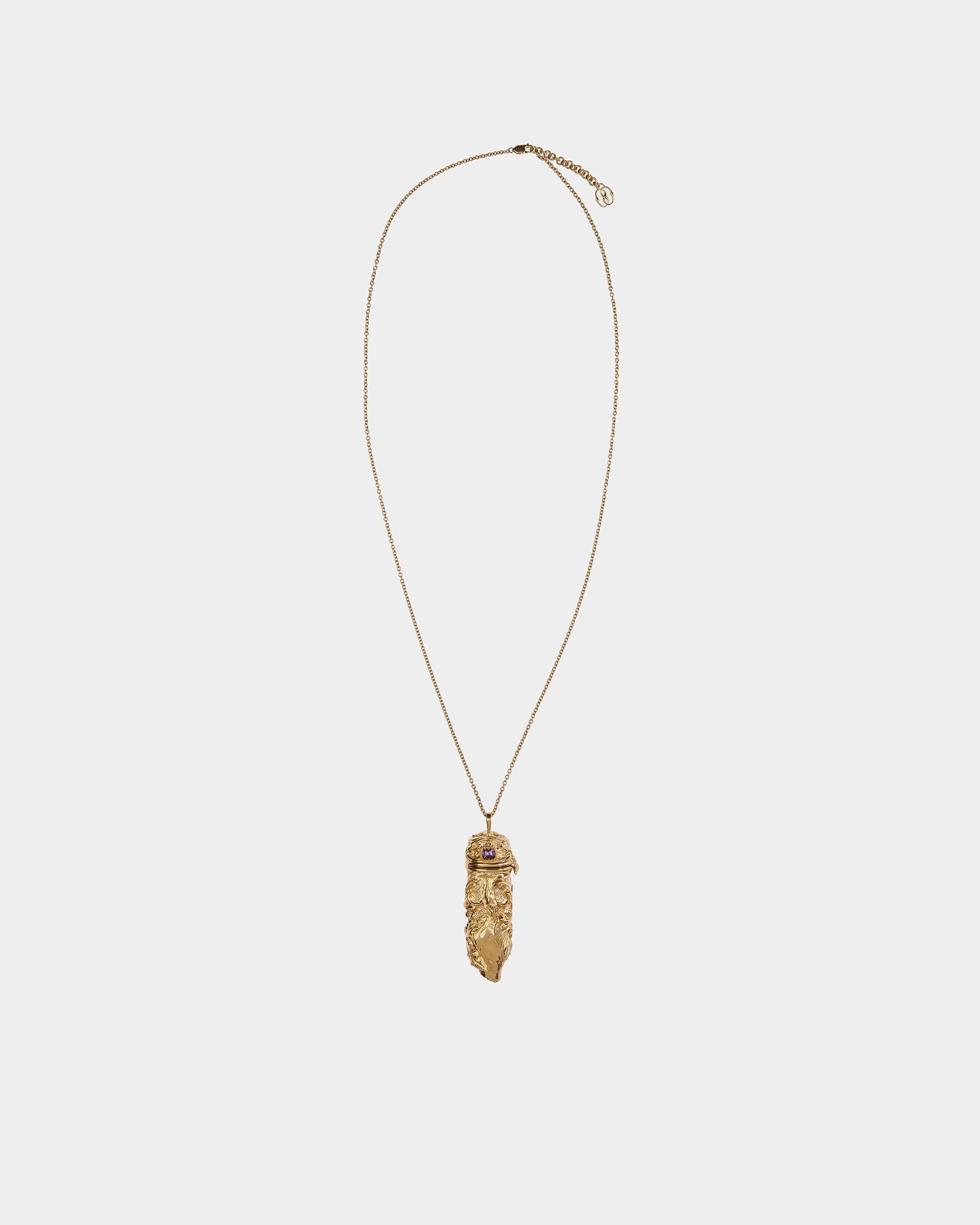 Sculptural-Effect Pendant Necklace In Yellow-Gold - Women's - Bally - 01