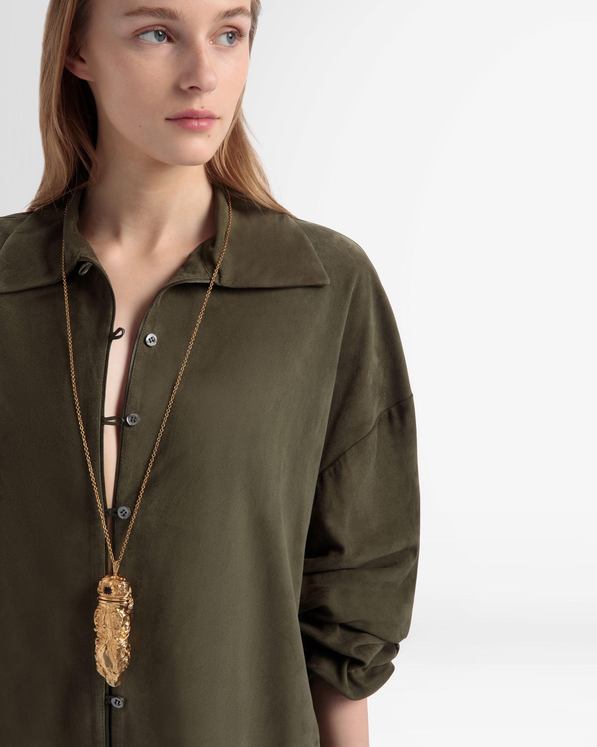 Sculptural-Effect Pendant Necklace In Yellow-Gold - Women's - Bally - 02